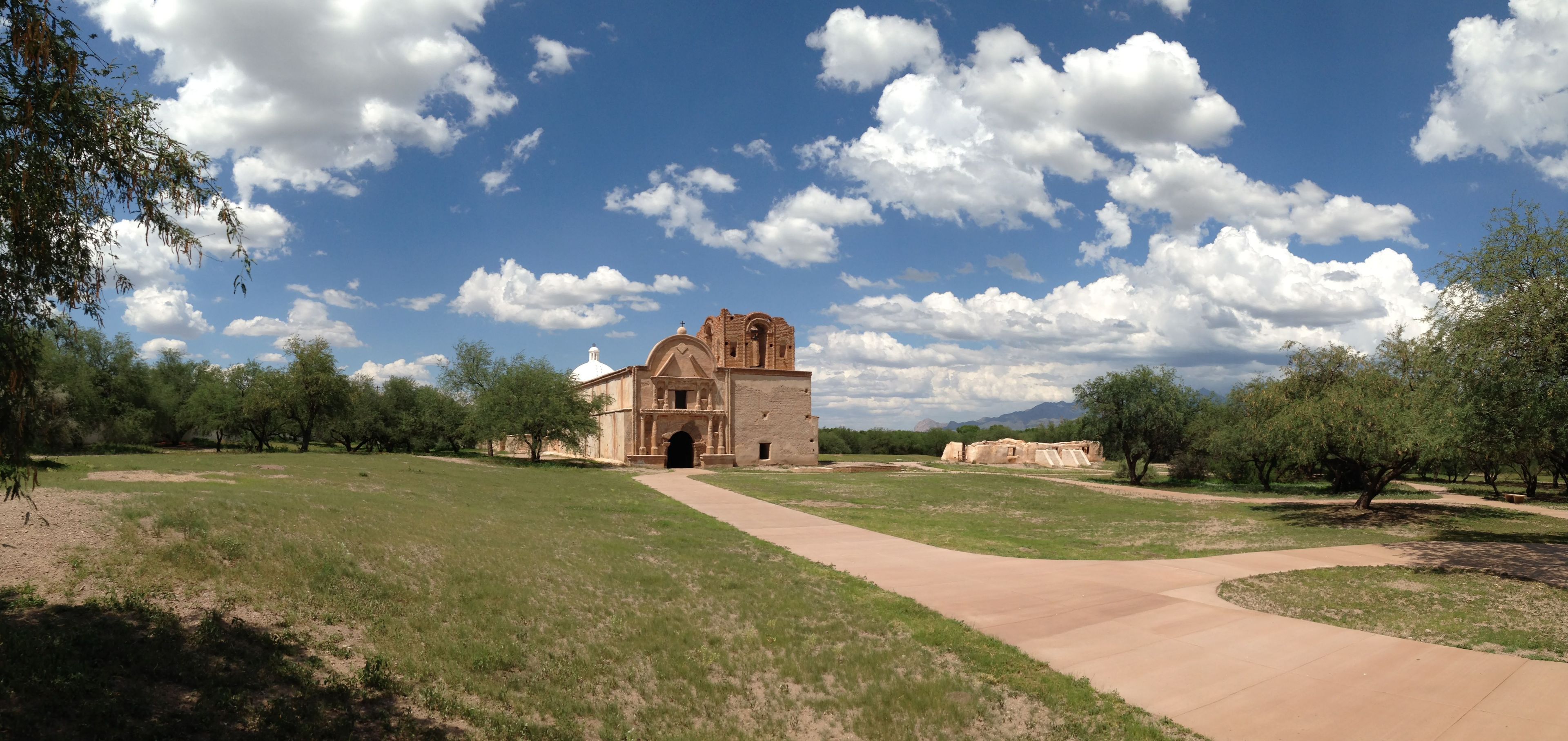 A summer day yields beautiful colors and a striking scene on the mission grounds.