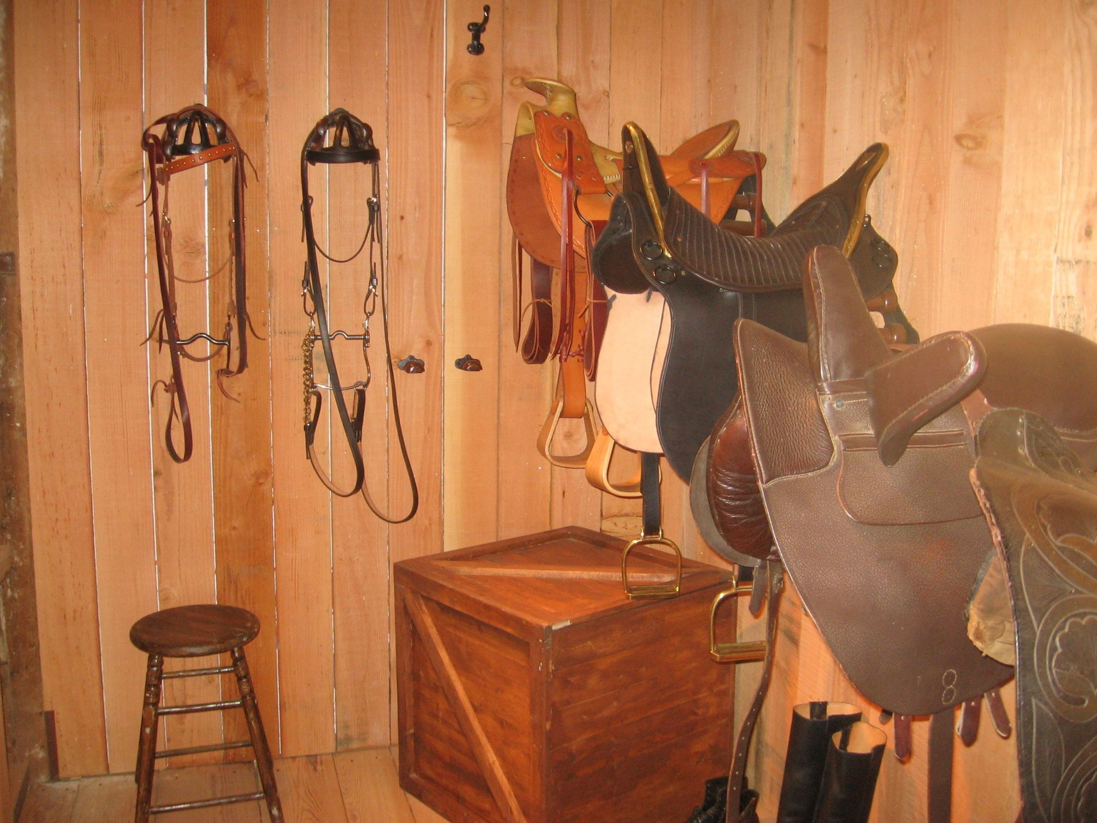 The historic stable tack room.