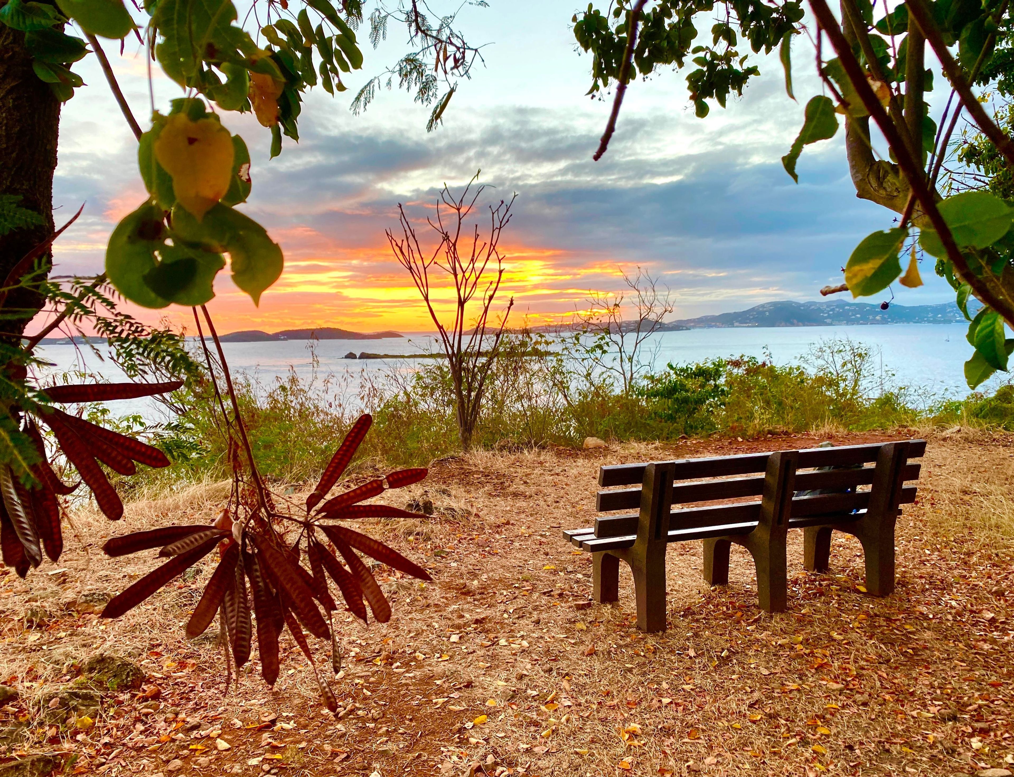 Lind Point Overlook is a perfect spot to enjoy a Virgin Islands sunset.