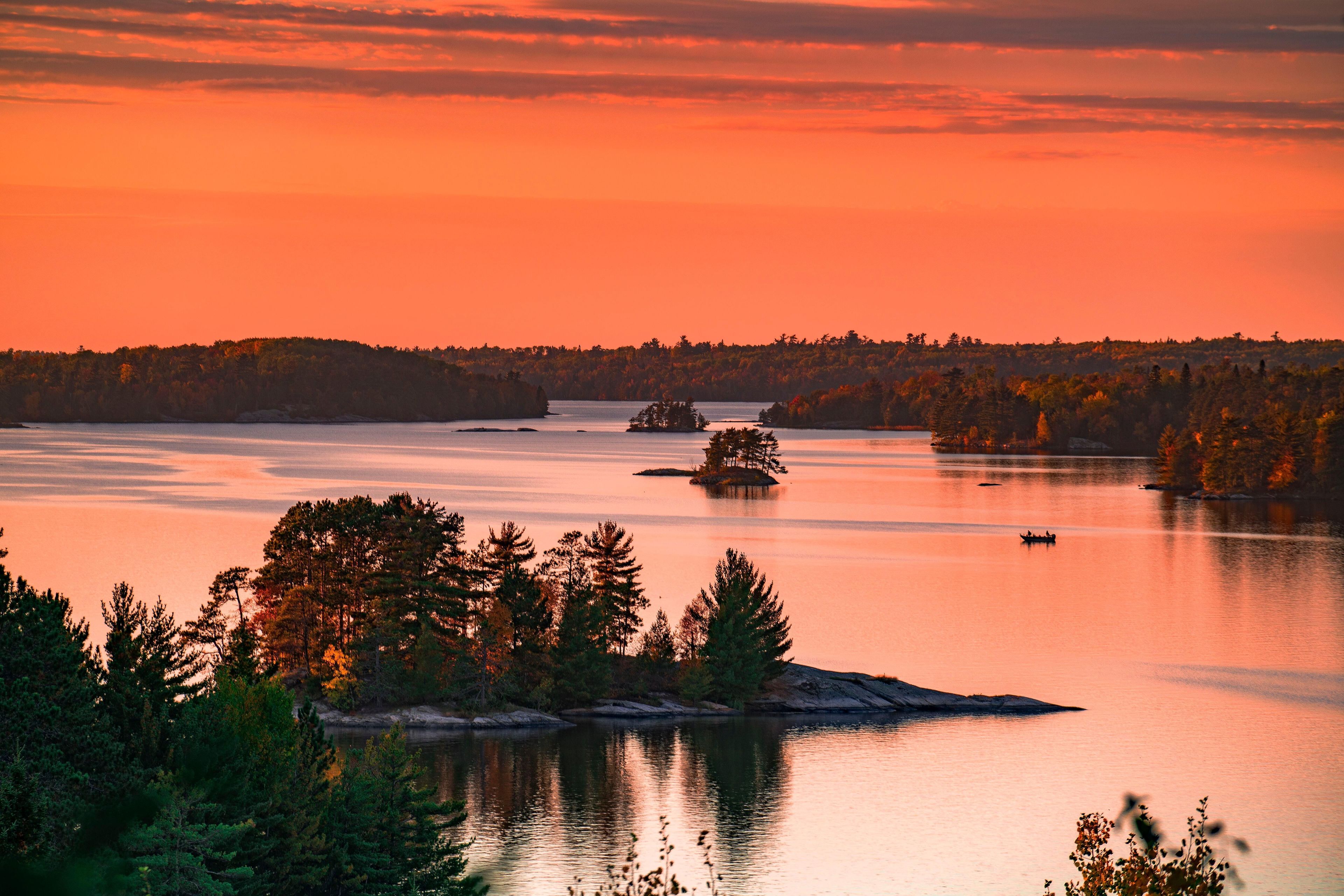 Enjoy a sunset in Voyageurs National Park.