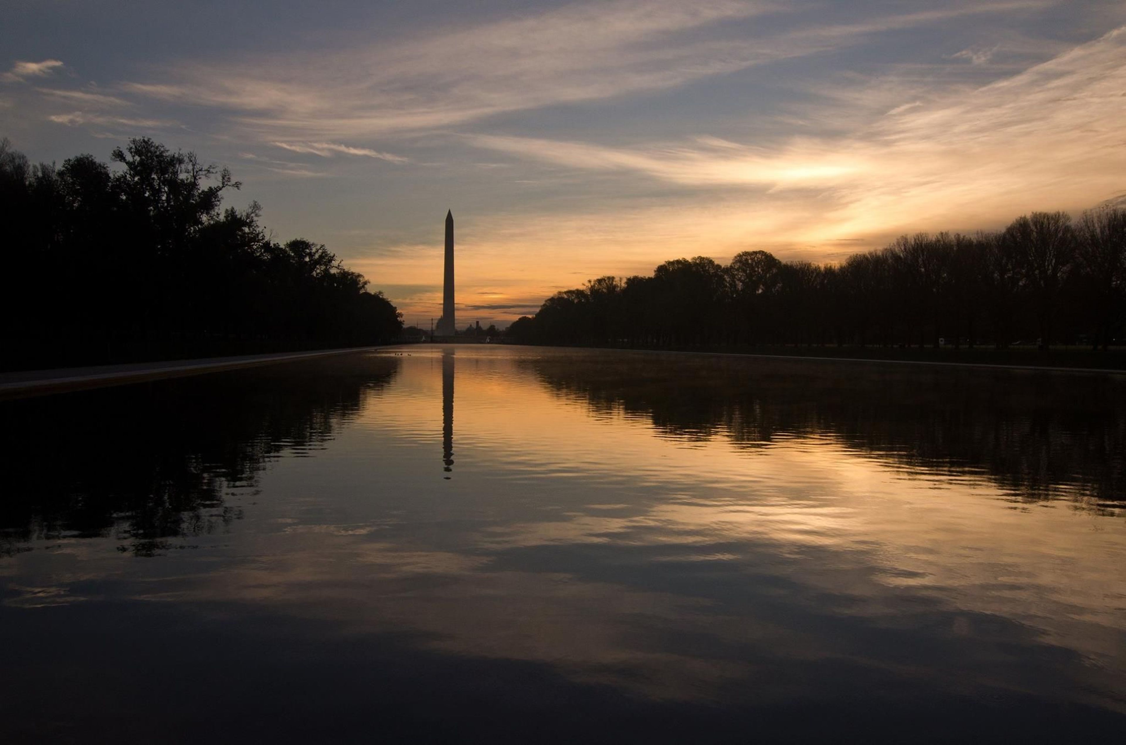 The Monument stands against the backdrop of night