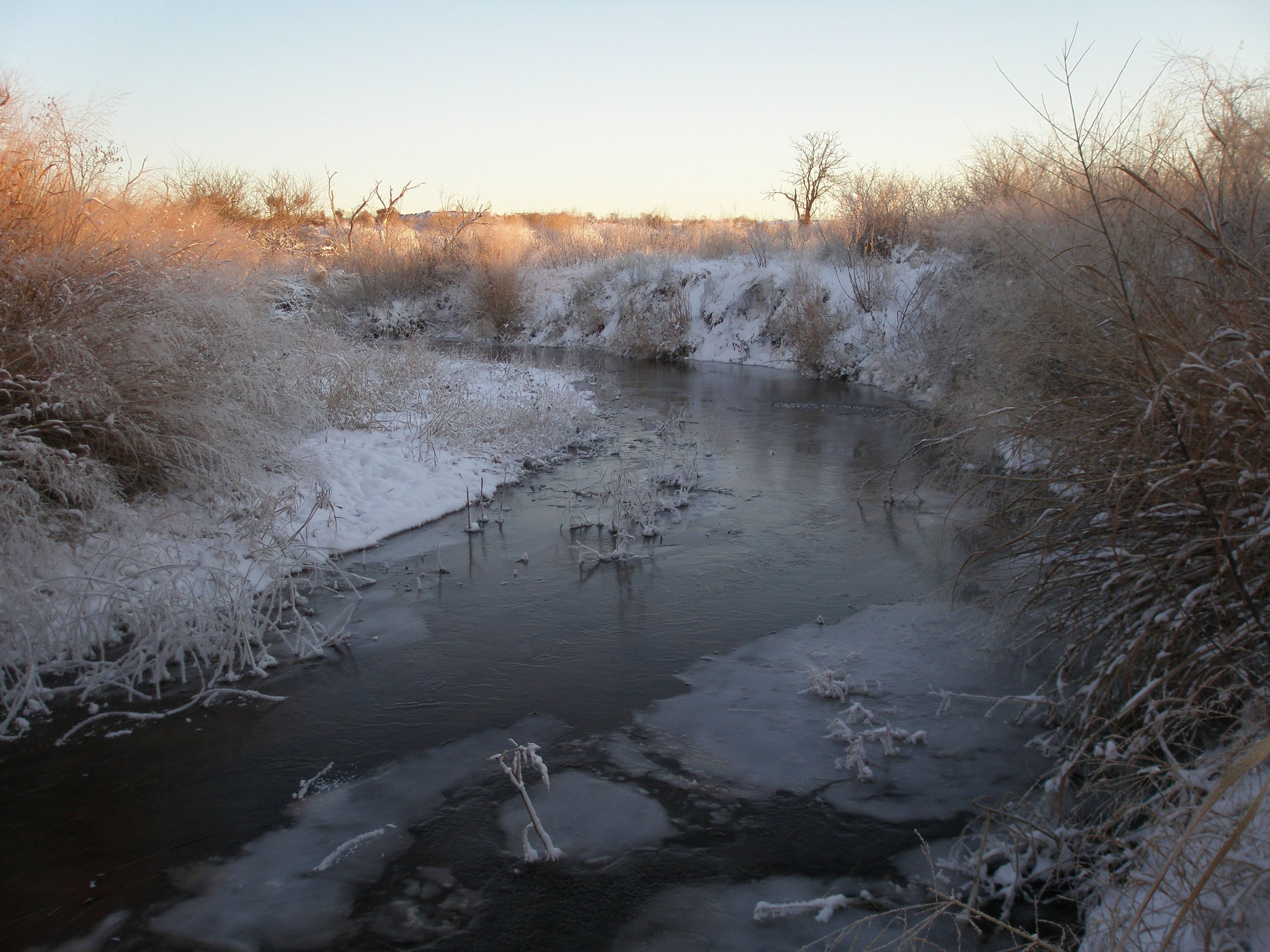 The Washita River looking much the same as it did during the attack on November 27, 1868