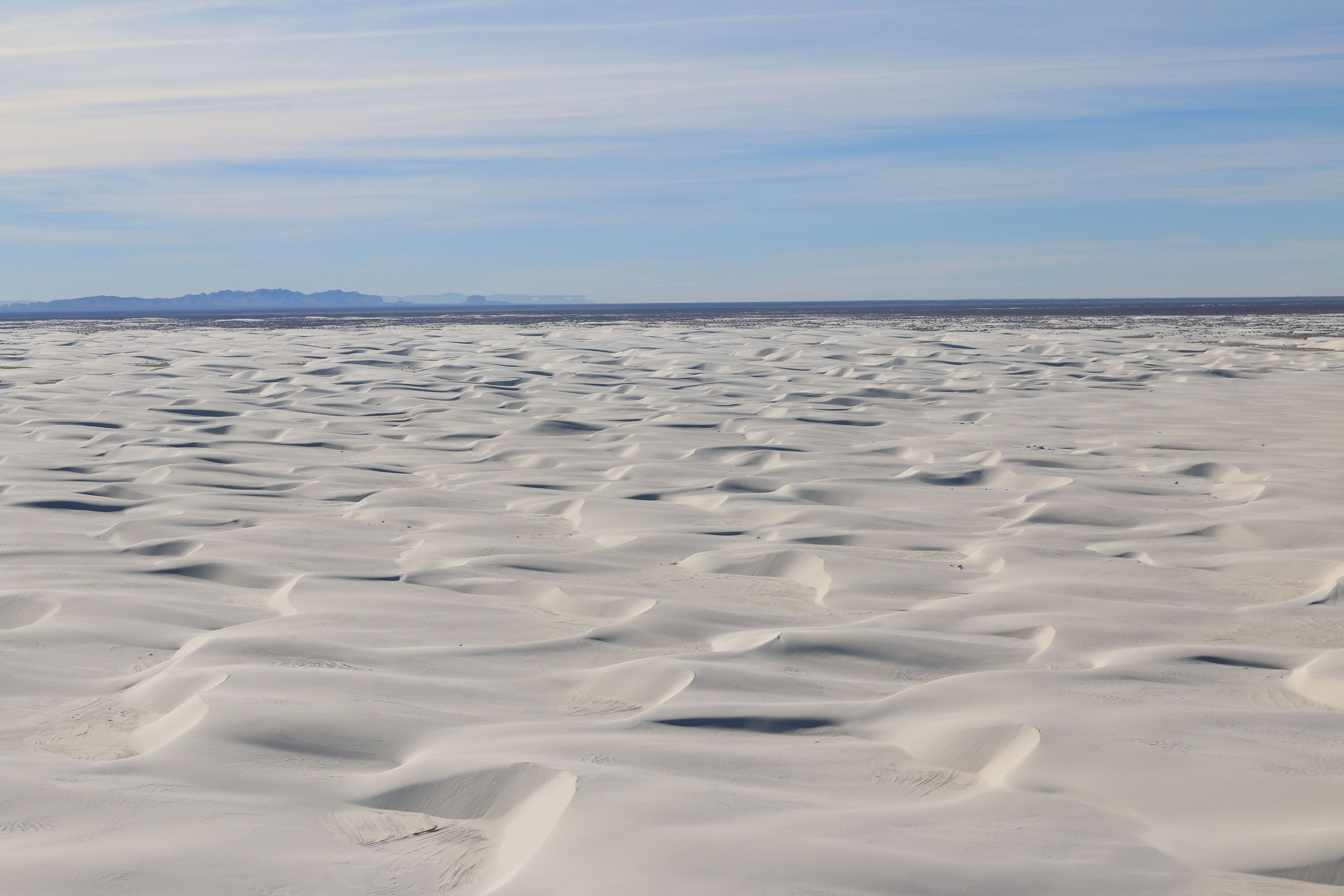 The dunes at White Sands cover 275 square miles of the Tularosa Basin.