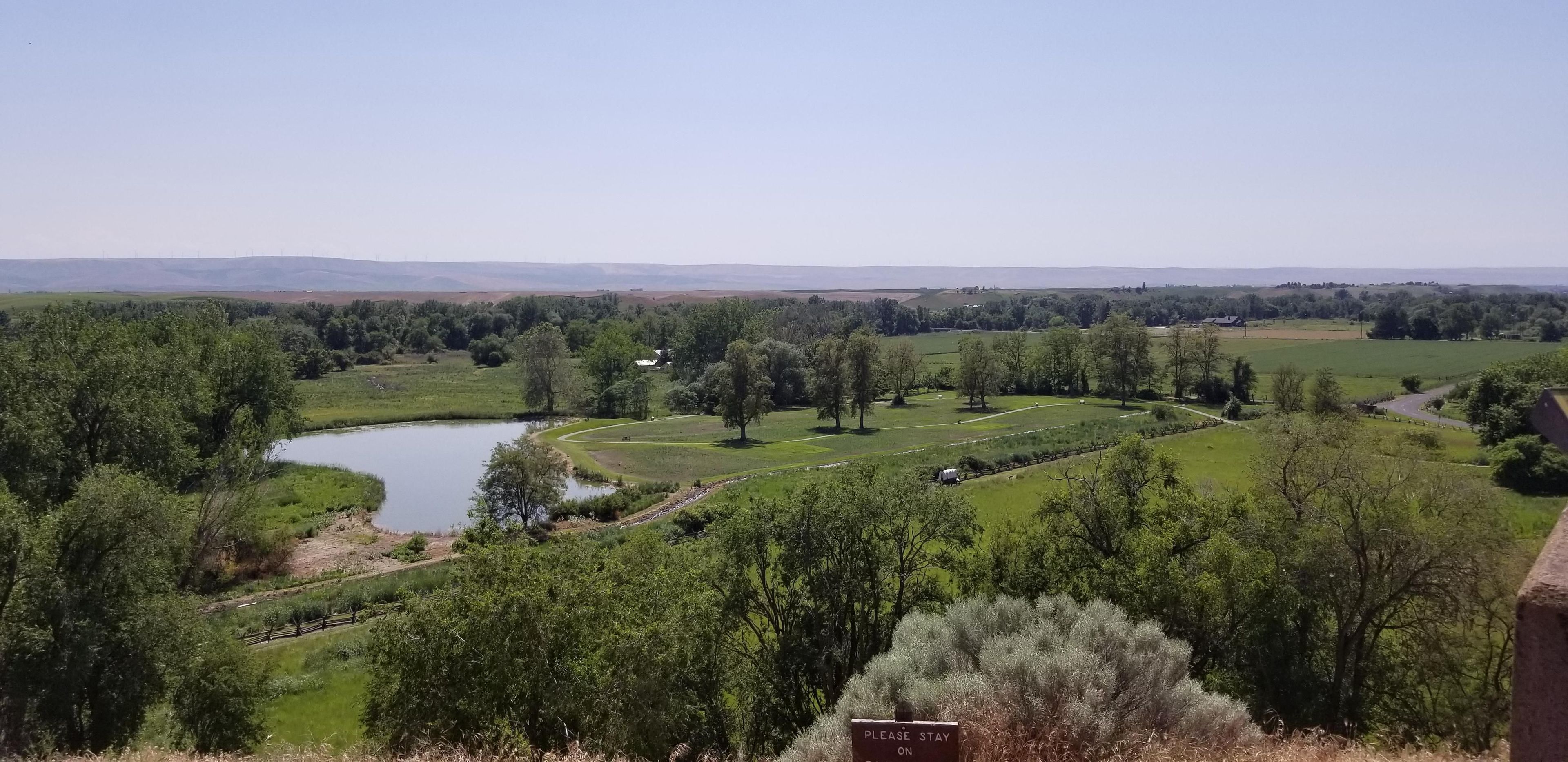 From Monument Hill, you can see the mission site and the surrounding Walla Walla Valley