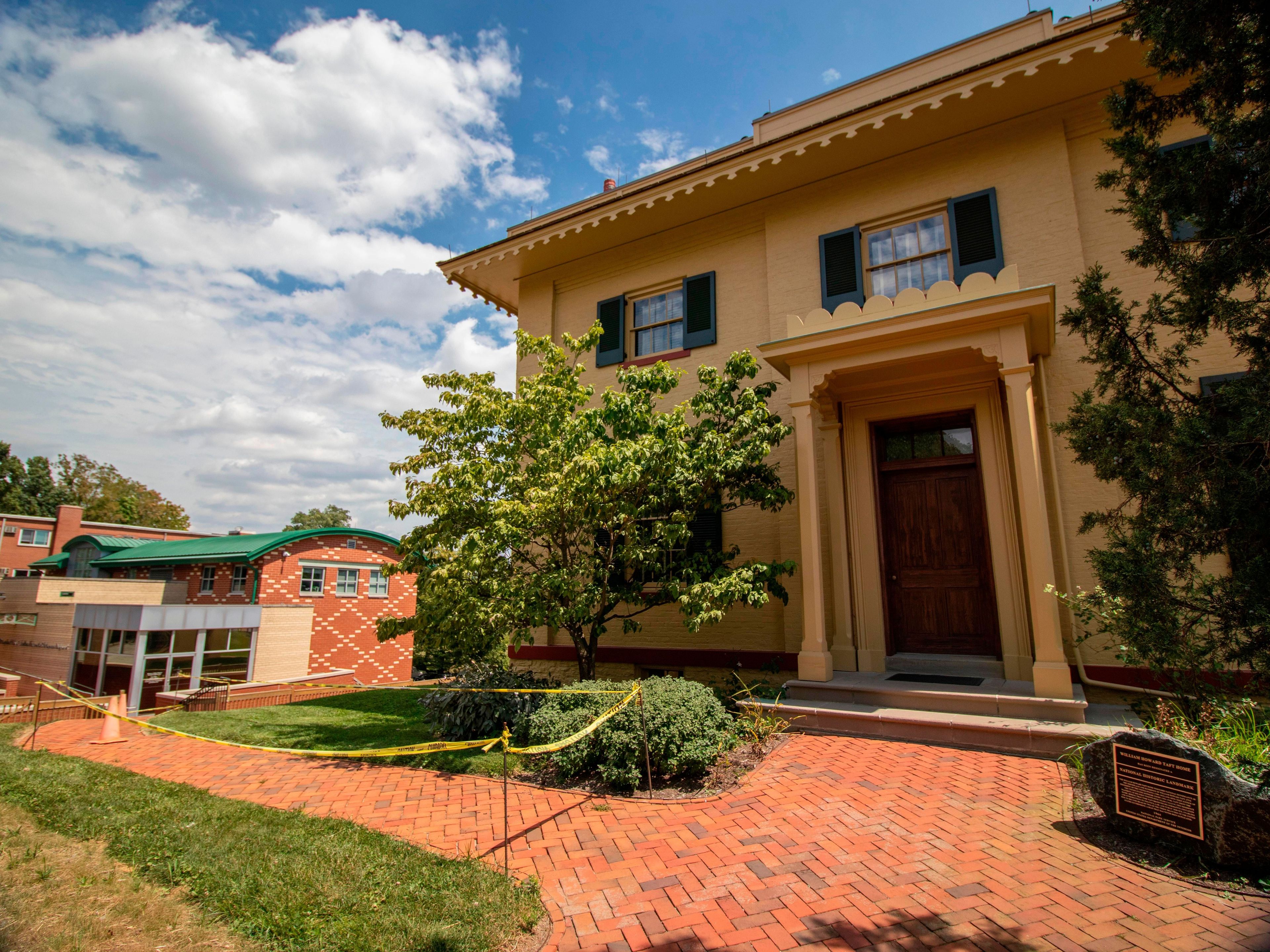 The walkway leading to and from the Taft Education Center and Taft Home.