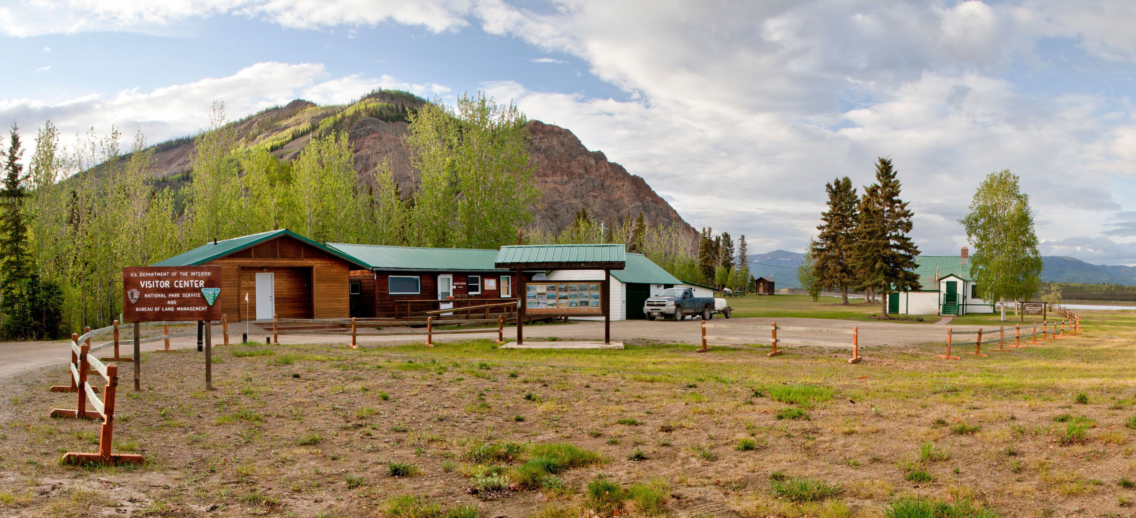 The Eagle Visitor Center sits atop a small bluff overlooking the Yukon River.