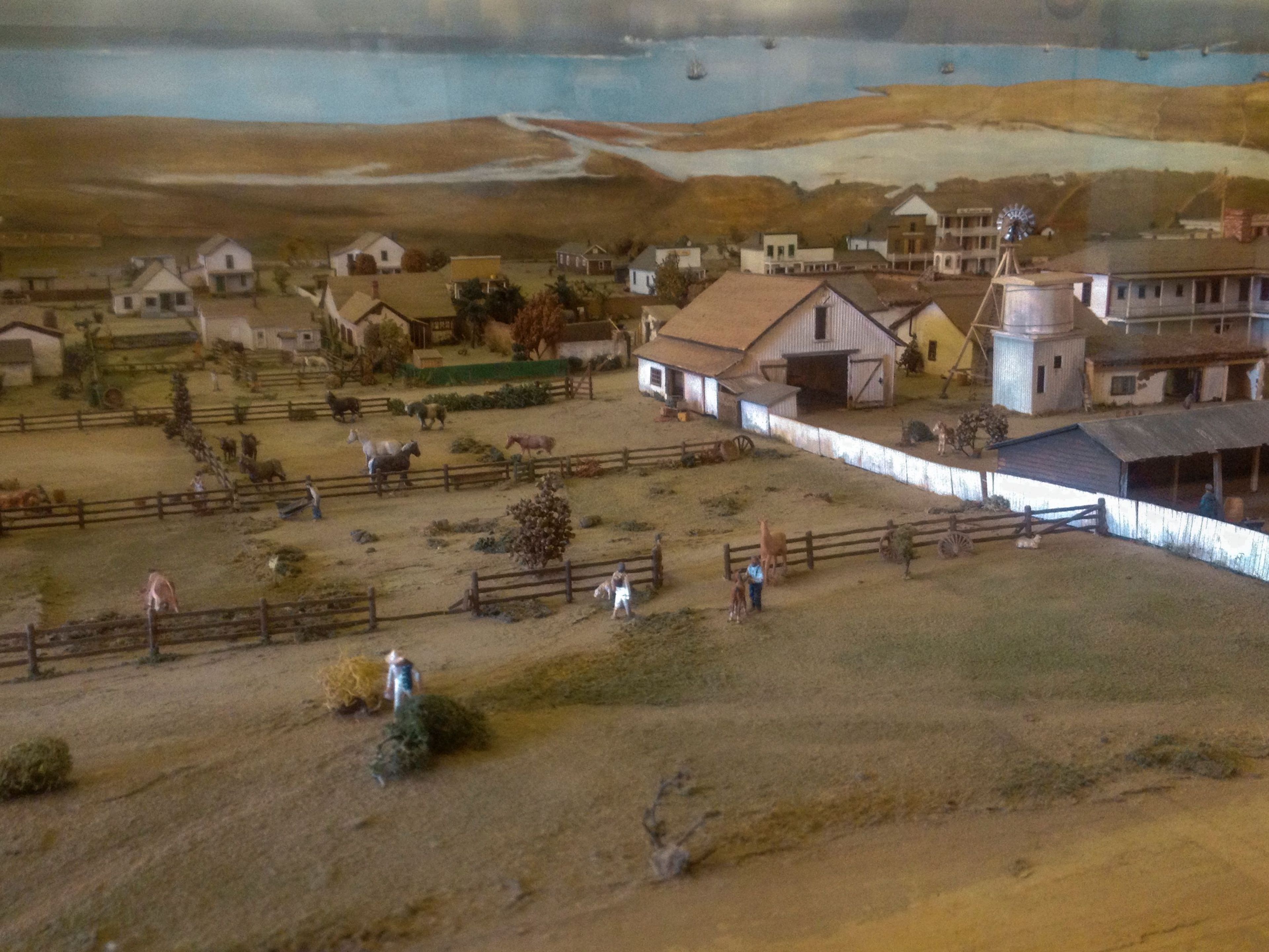 Detail photo of the model of Old Town San Diego located in the Robinson-Rose Visitor Center