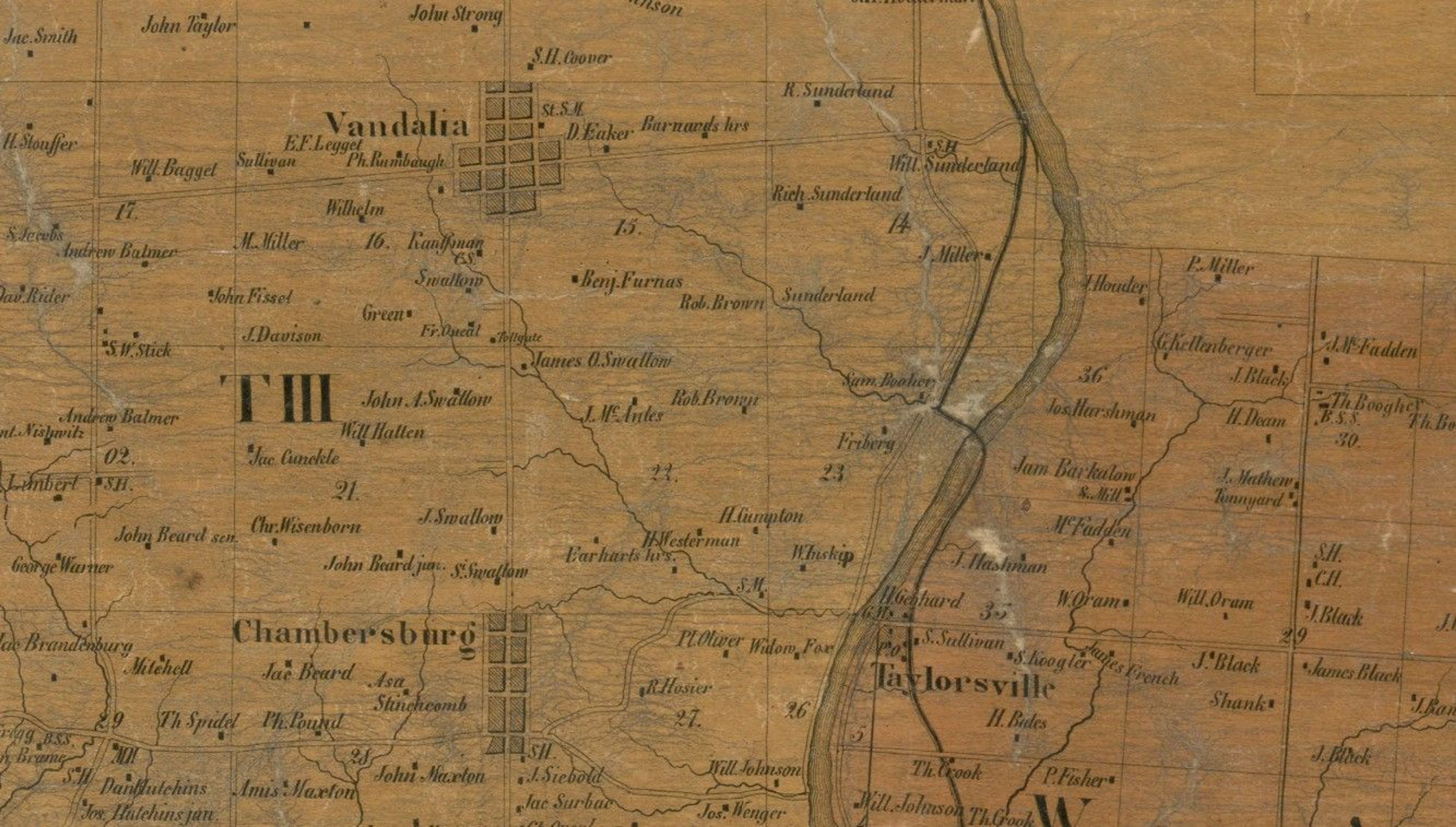 1851 Map of Taylorsville MetroPark area