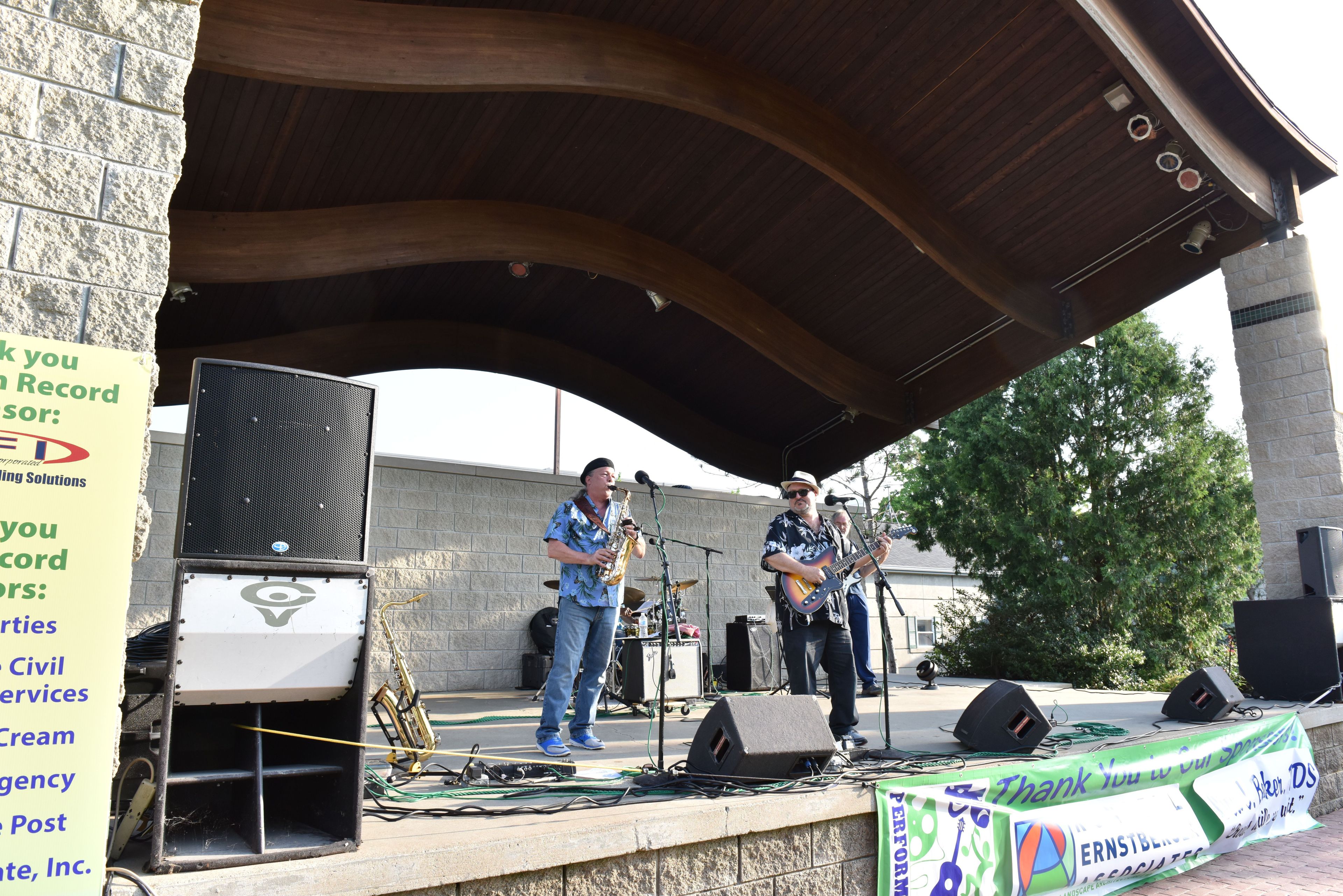 Blues musician, Mark Robinson, performs on the stage at Waldron, Hill, and Buskirk Park 