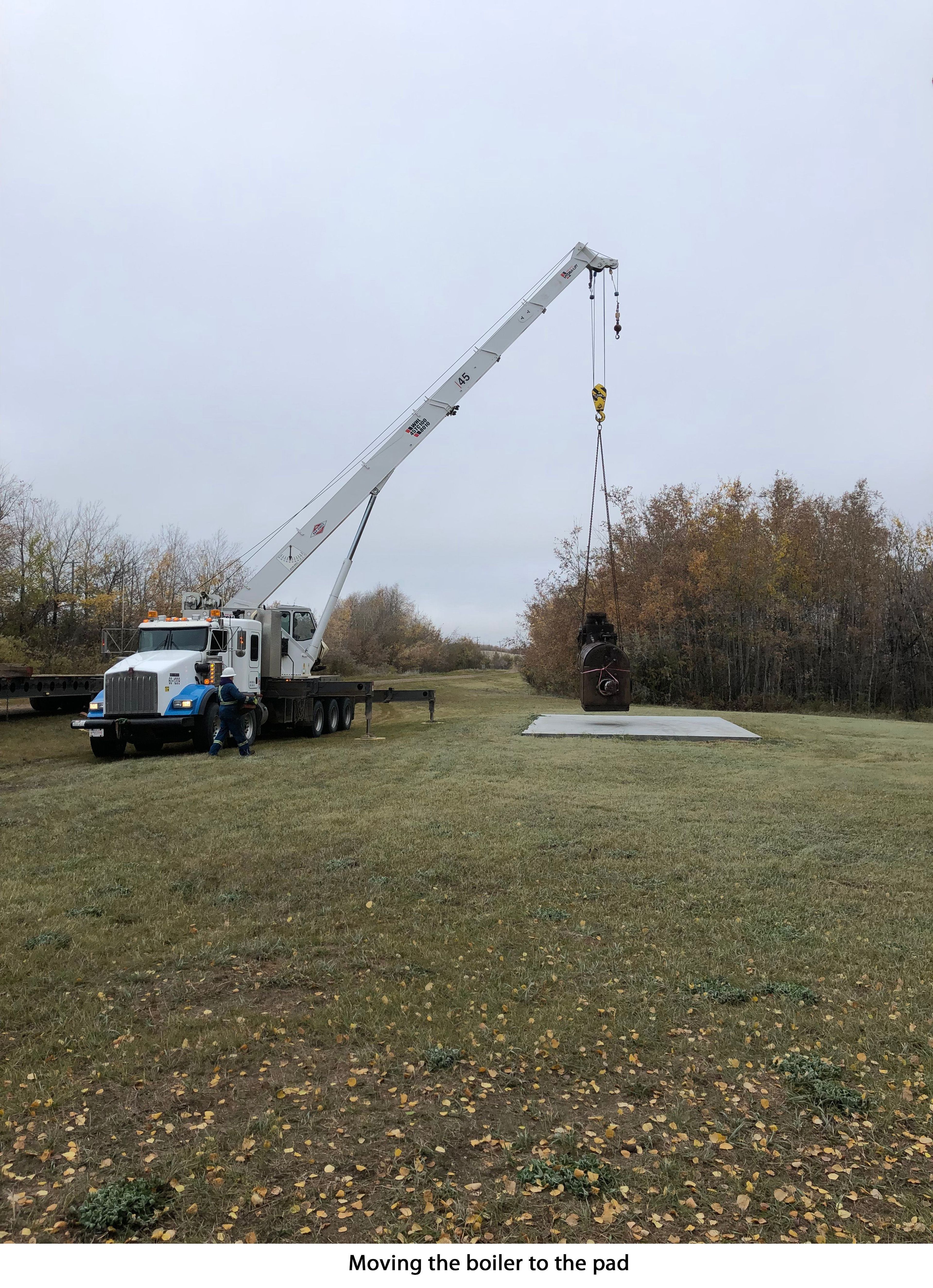 Boiler at Abilene being moved into place 2019