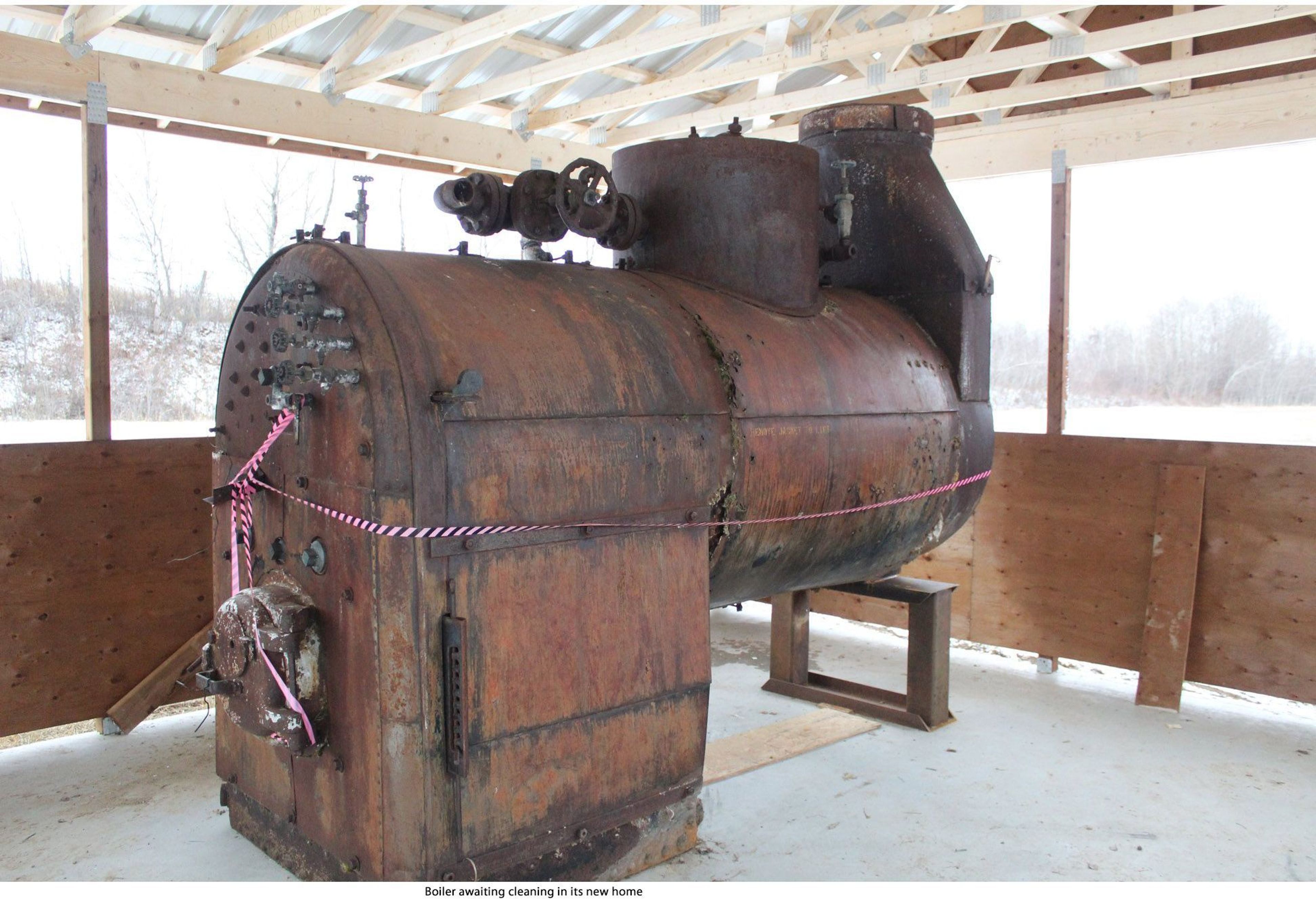 Boiler in Abilene originally used to top up steam trains