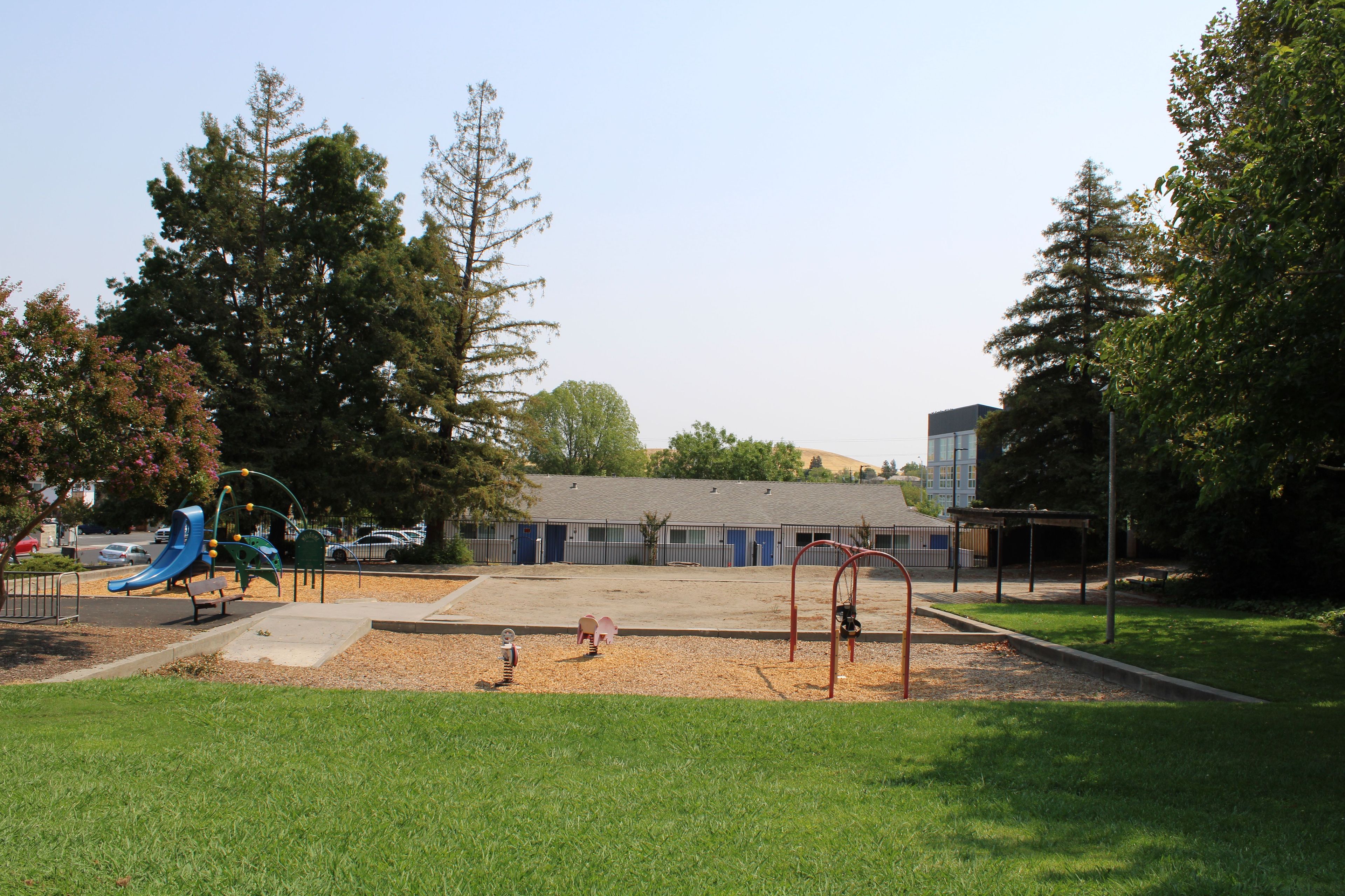 Trower Park playground and building