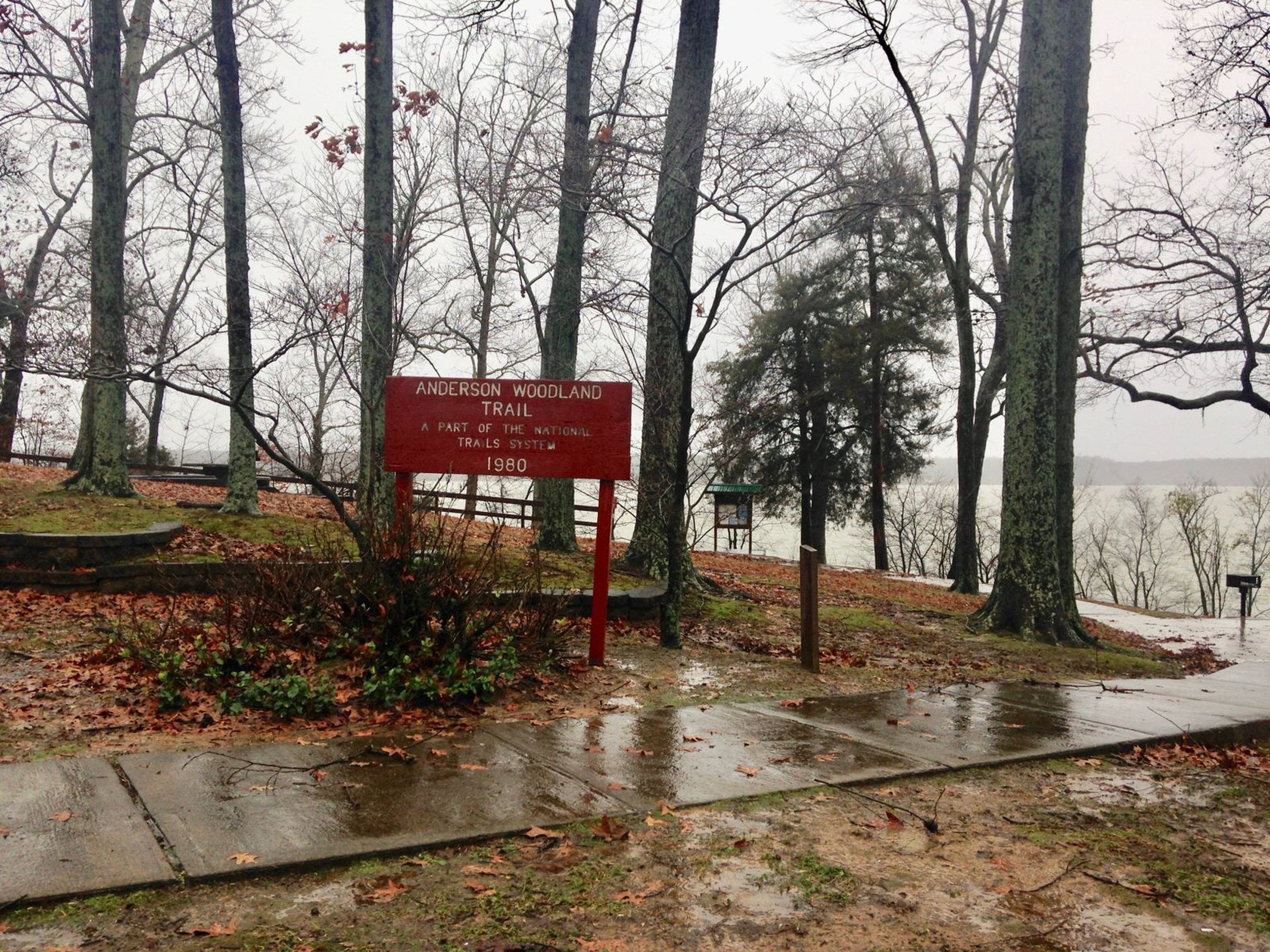 Anderson Woodland Trail sign. Photo by Donna Kridelbaugh & John Stone.