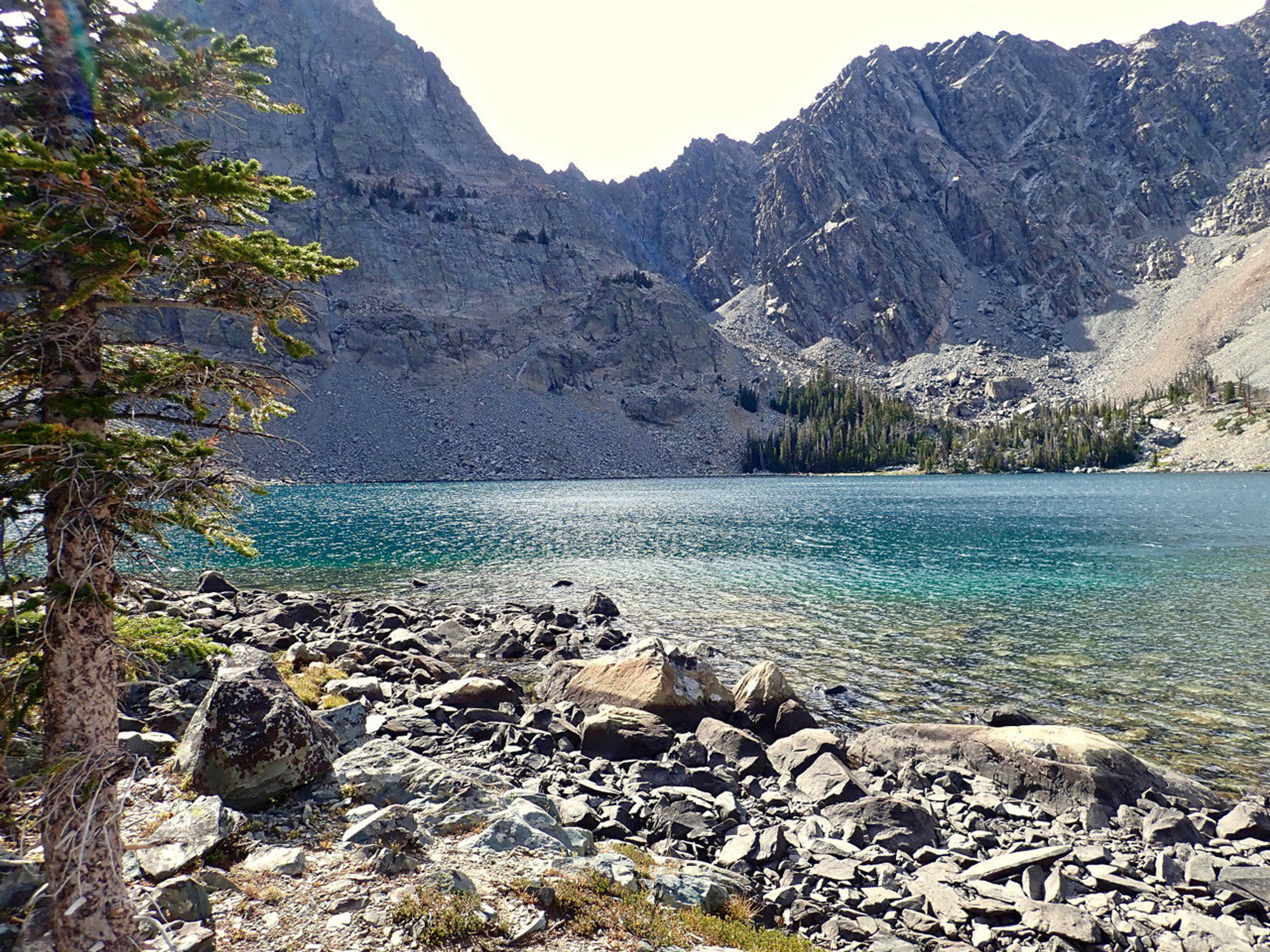 Bear Valley Lake as seen from near the end of the trail at 9135' elevation in the core of the Lemhi Mountain Range. Photo by David Lingle.