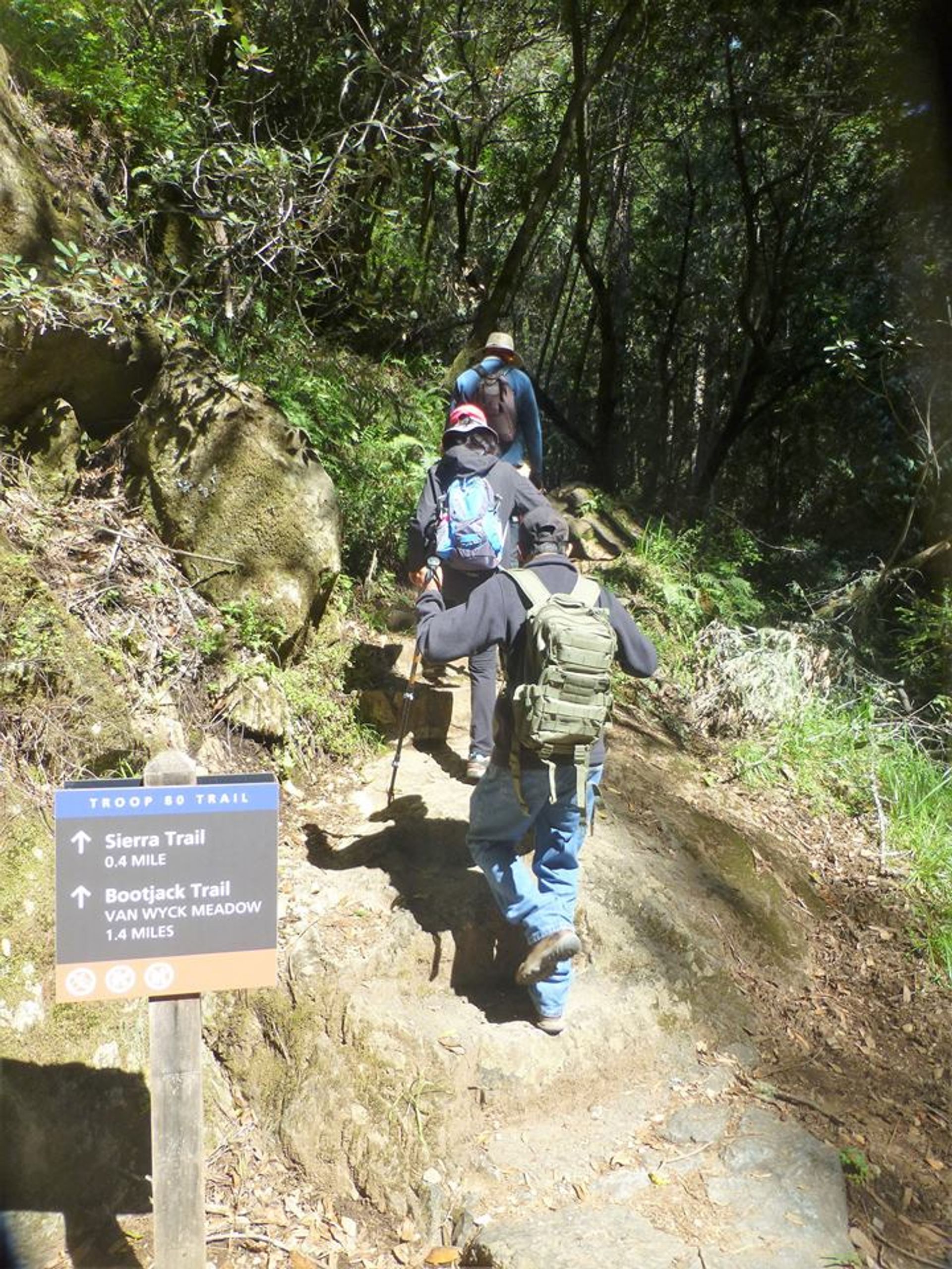 Beginning the climb up the Troop 80 Trail towards Bootjack. Photo by North Bay Christian Hikers.