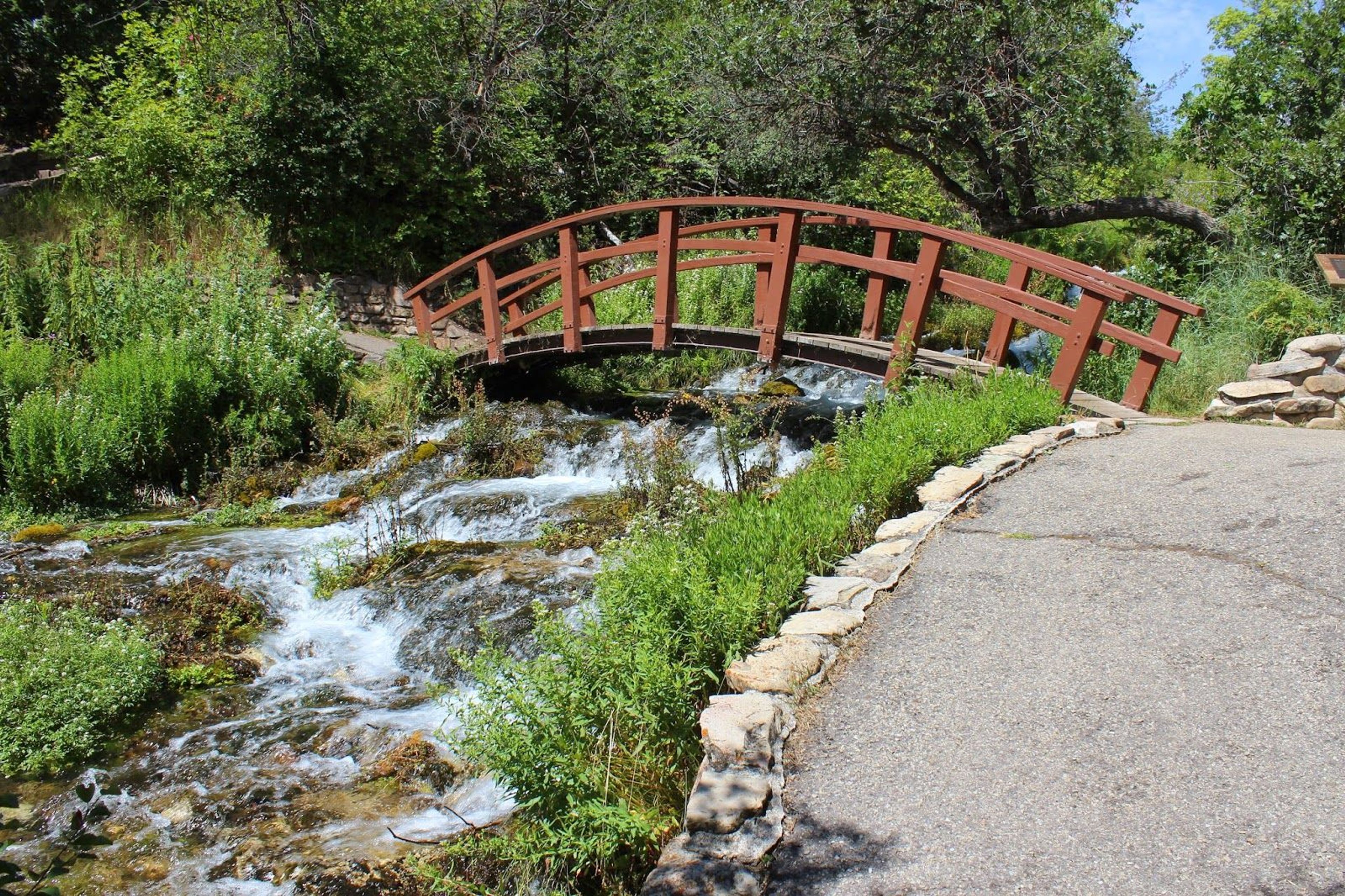 Bridge crossing spring. Photo by GJHikes.