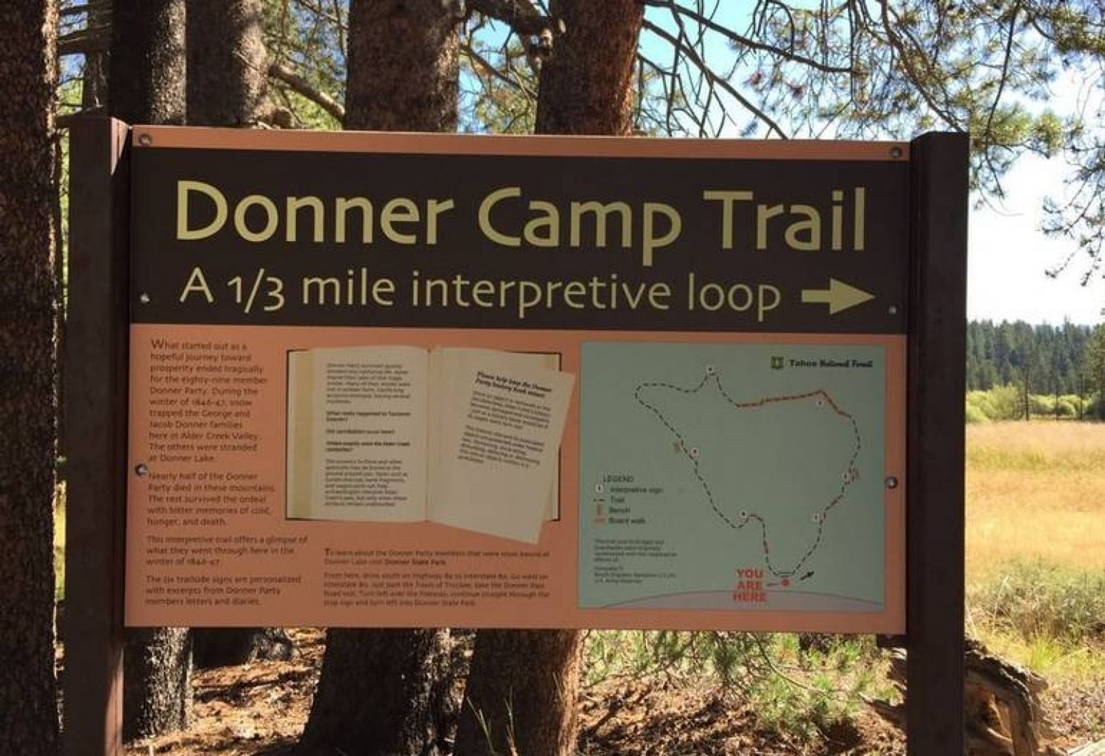 Emigrant-Donner Camp Historical Marker. Photo by Ken Lund/wiki.