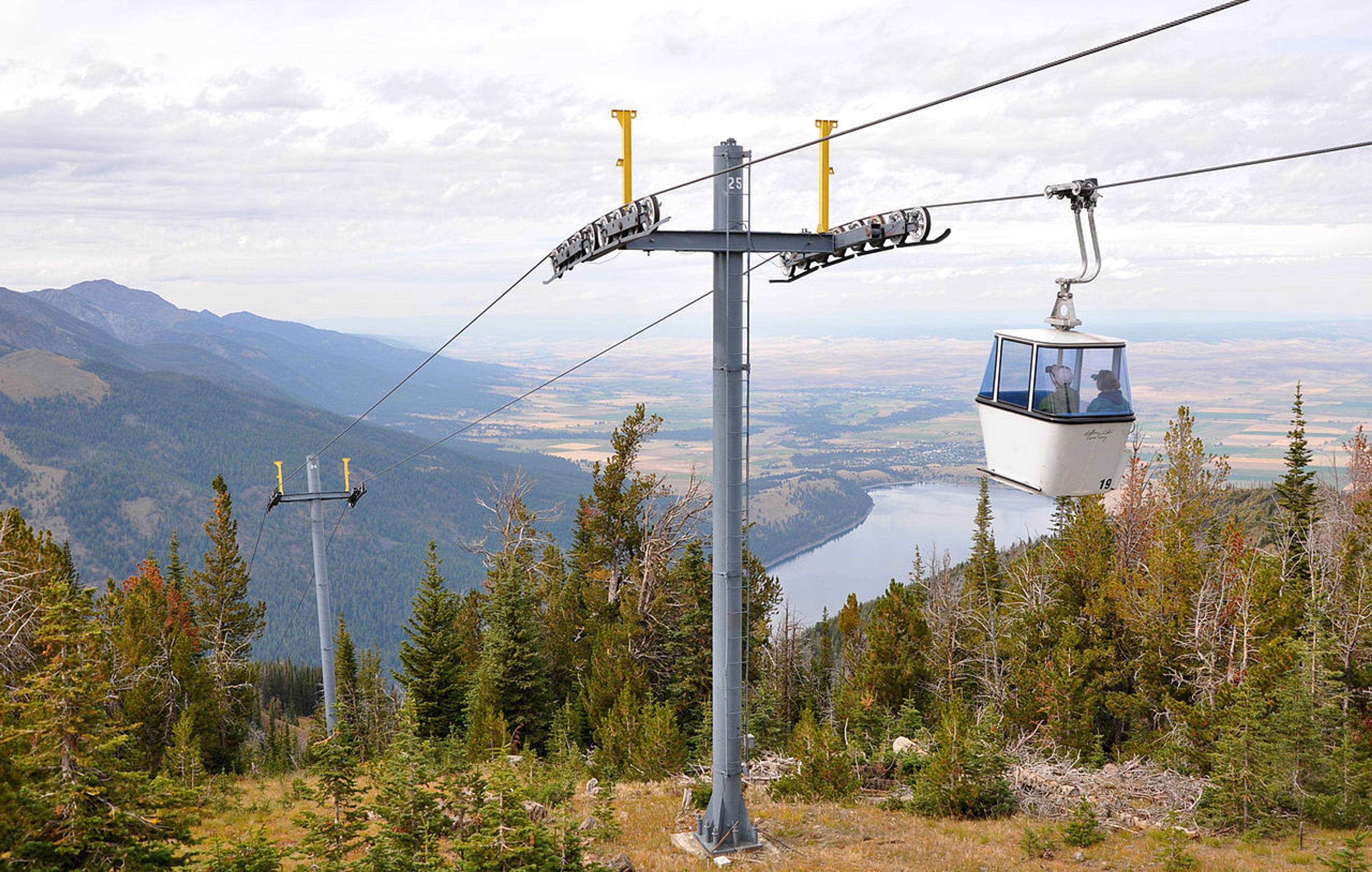 Wallowa Lake Tramway near Joseph, Oregon, in the United States. The tramway ascends Mount Howard in the Wallowa Mountains. Photo by Finetooth.