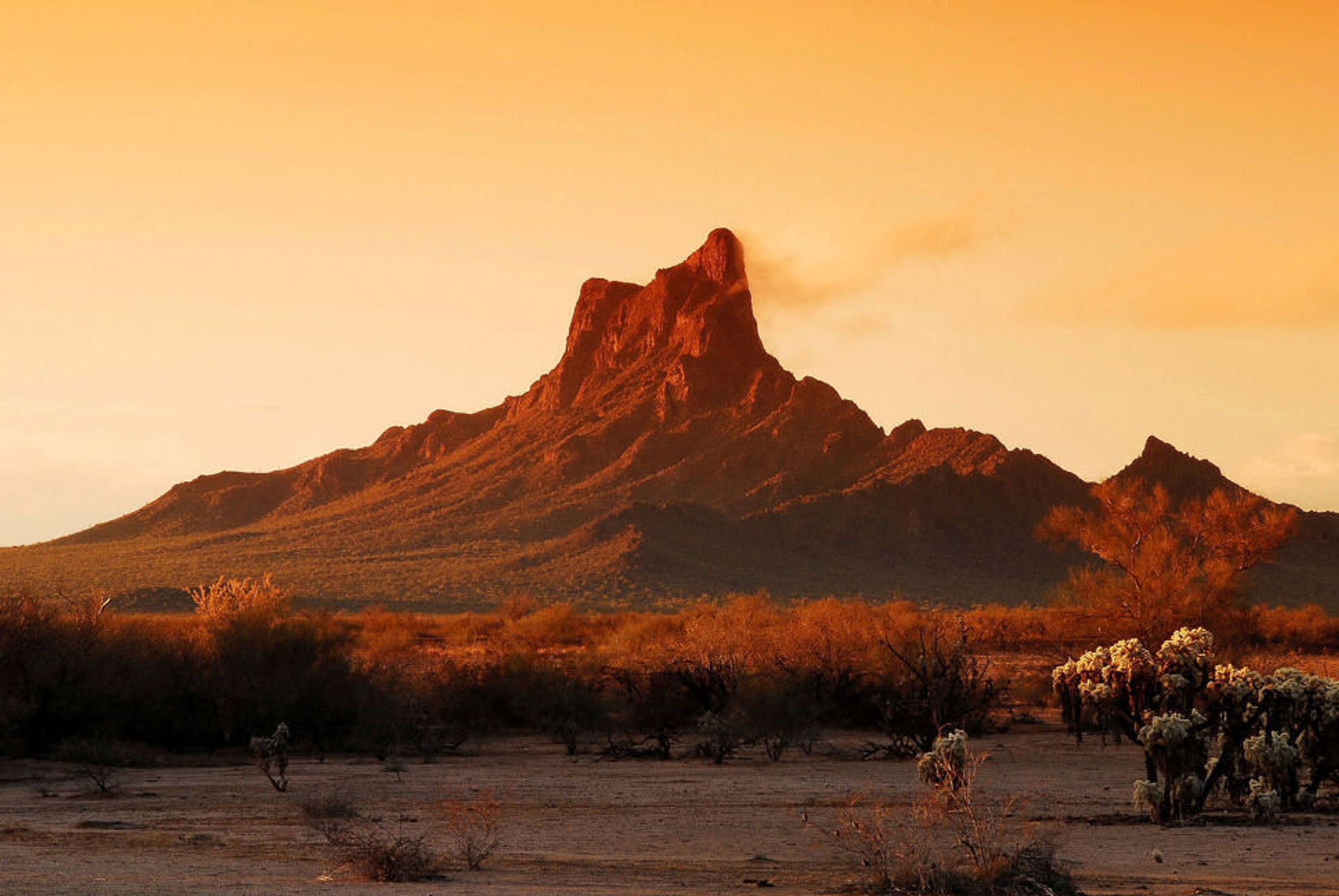 Photo taken of the south face of Picacho Peak, Arizona. Photo by John Hunnicutt II.