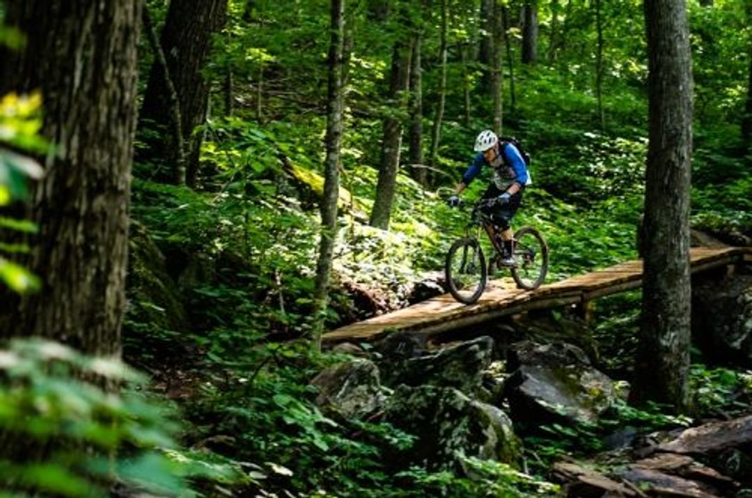 Chad Oliver rides the Stone Binge Skills Area