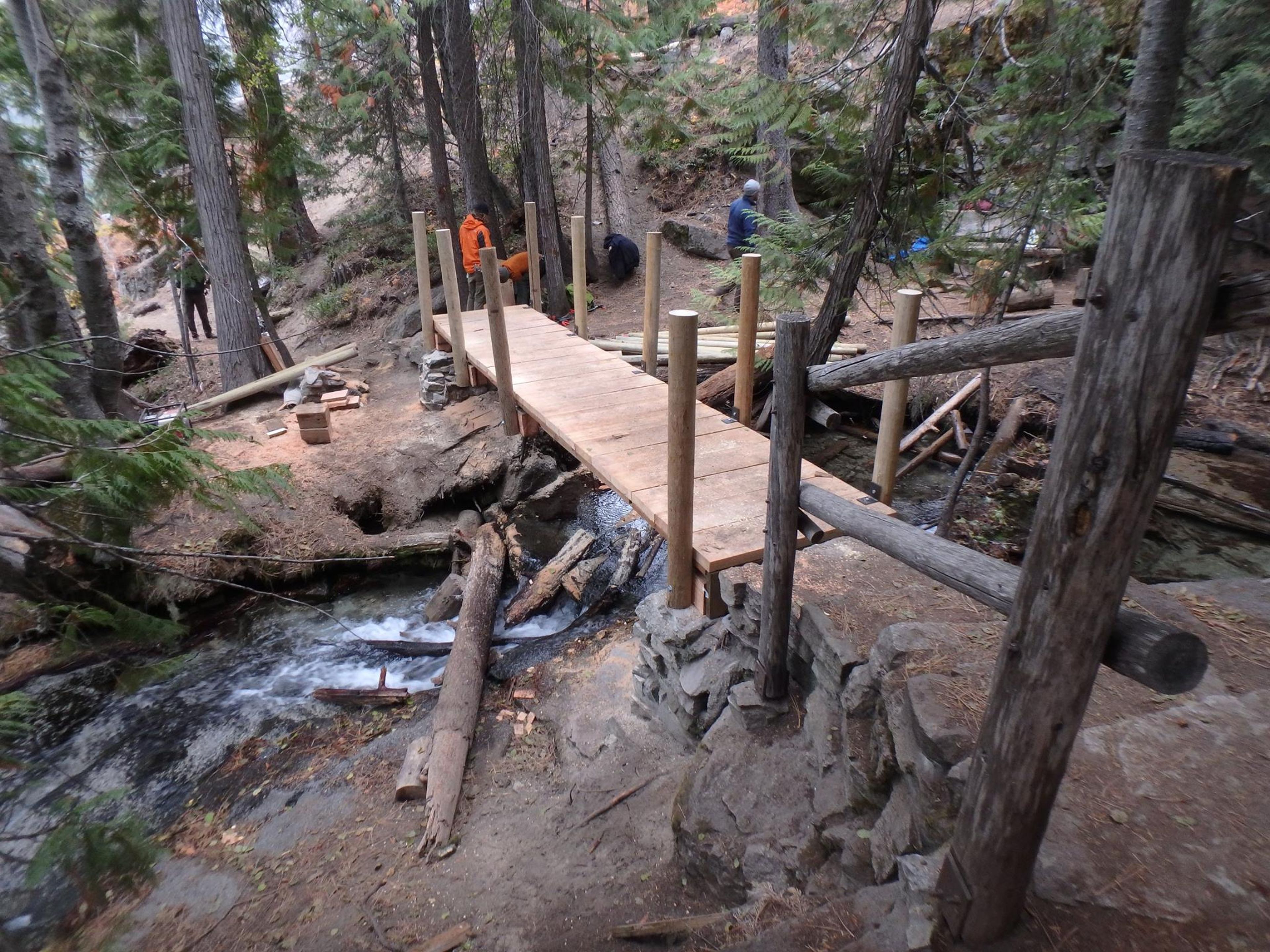 New bridge on Silver Falls Trail. Photo by USFS.