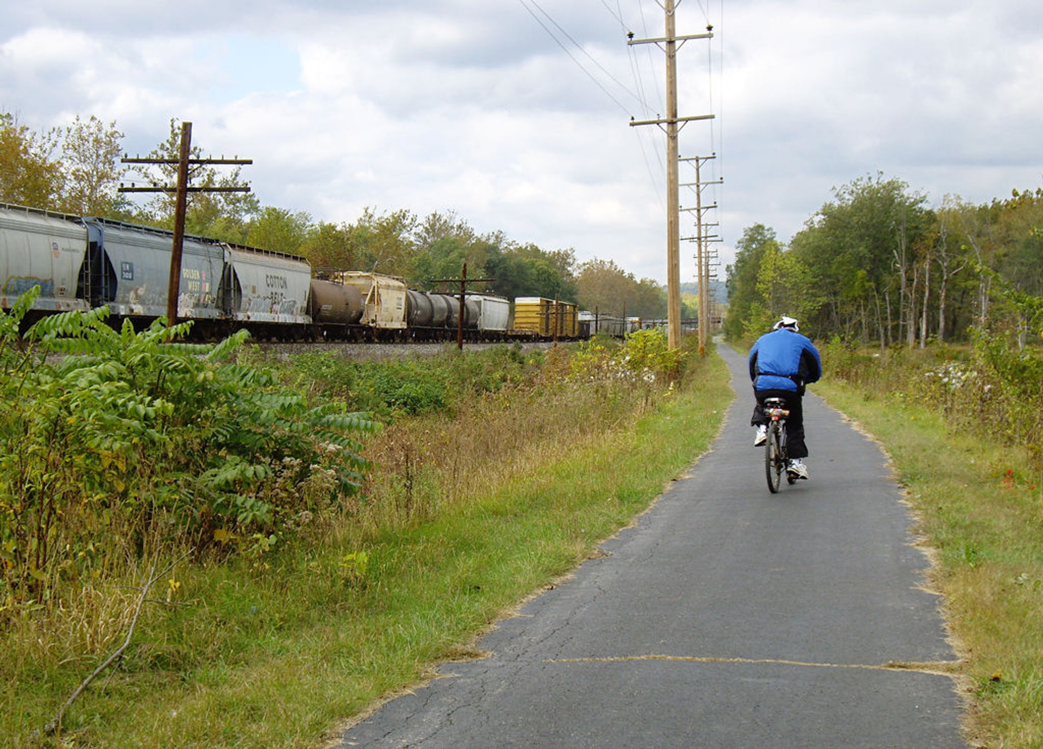 Following the train west. Photo by Mary Shaw.