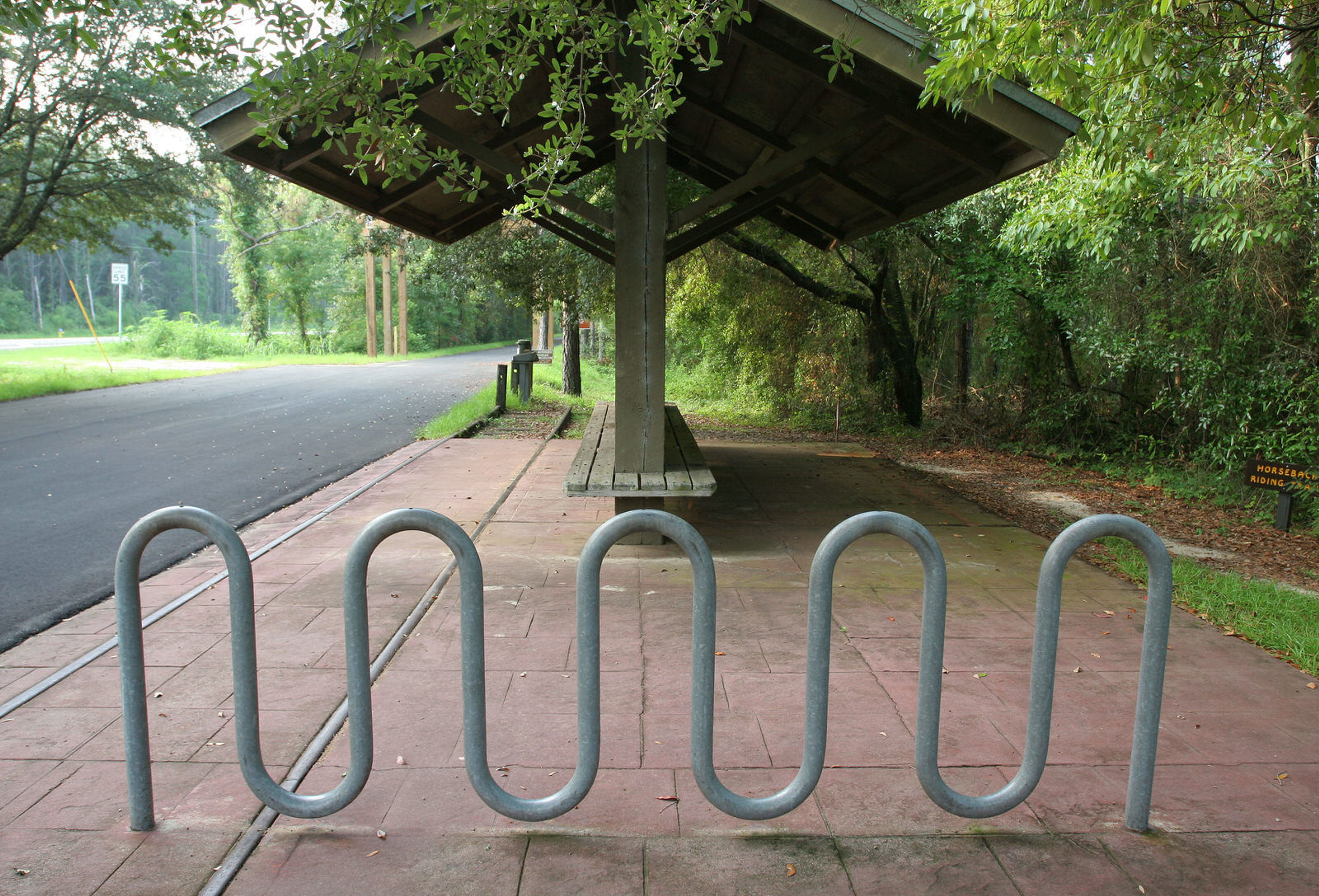 Bike rack and rail section. Photo by Doug Alderson.