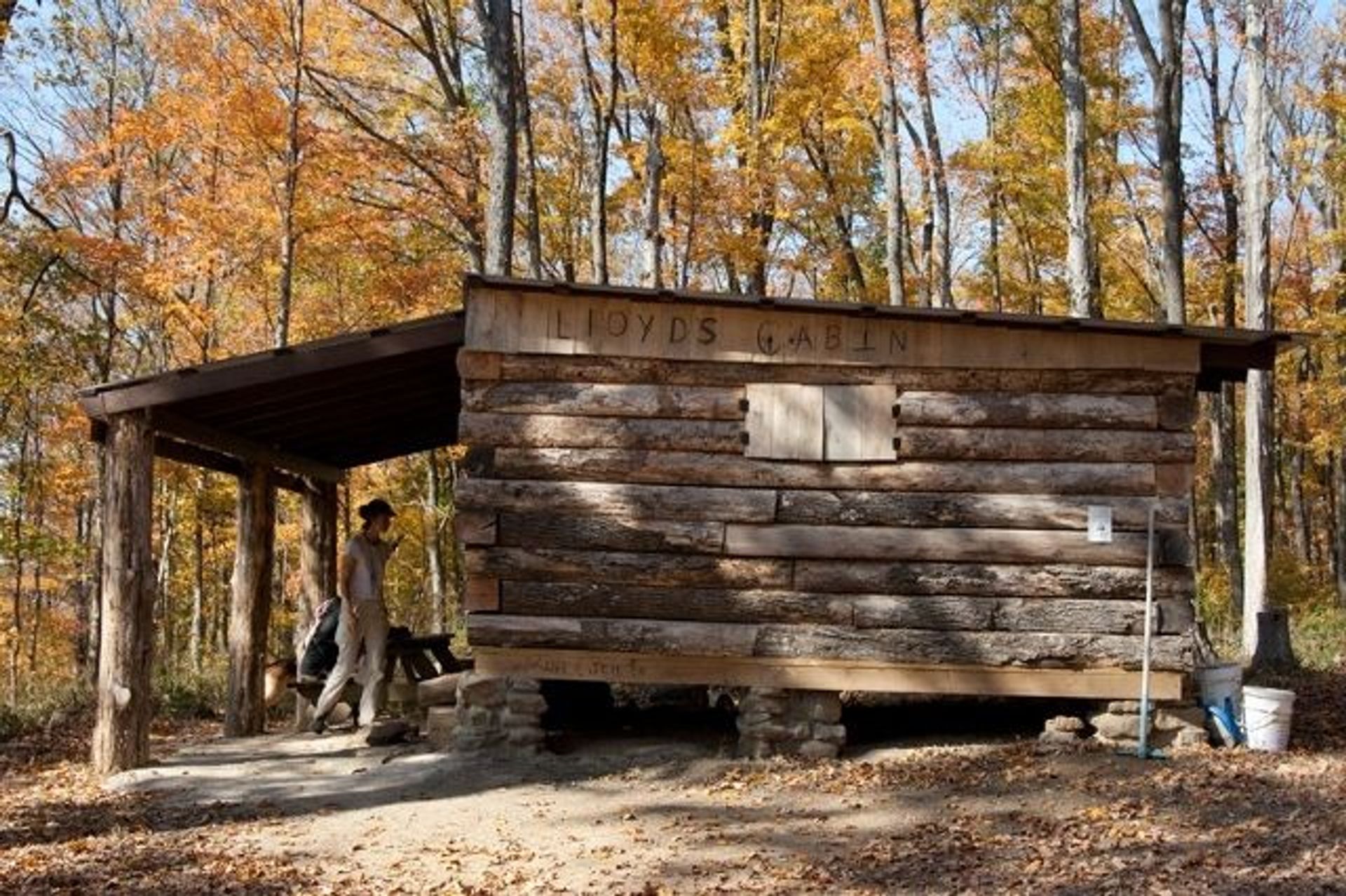 Lloyd's Cabin on the AHT comes with shutters, interior decor, and an awesome view high above the Ohio River. Photo by Pete Banta.