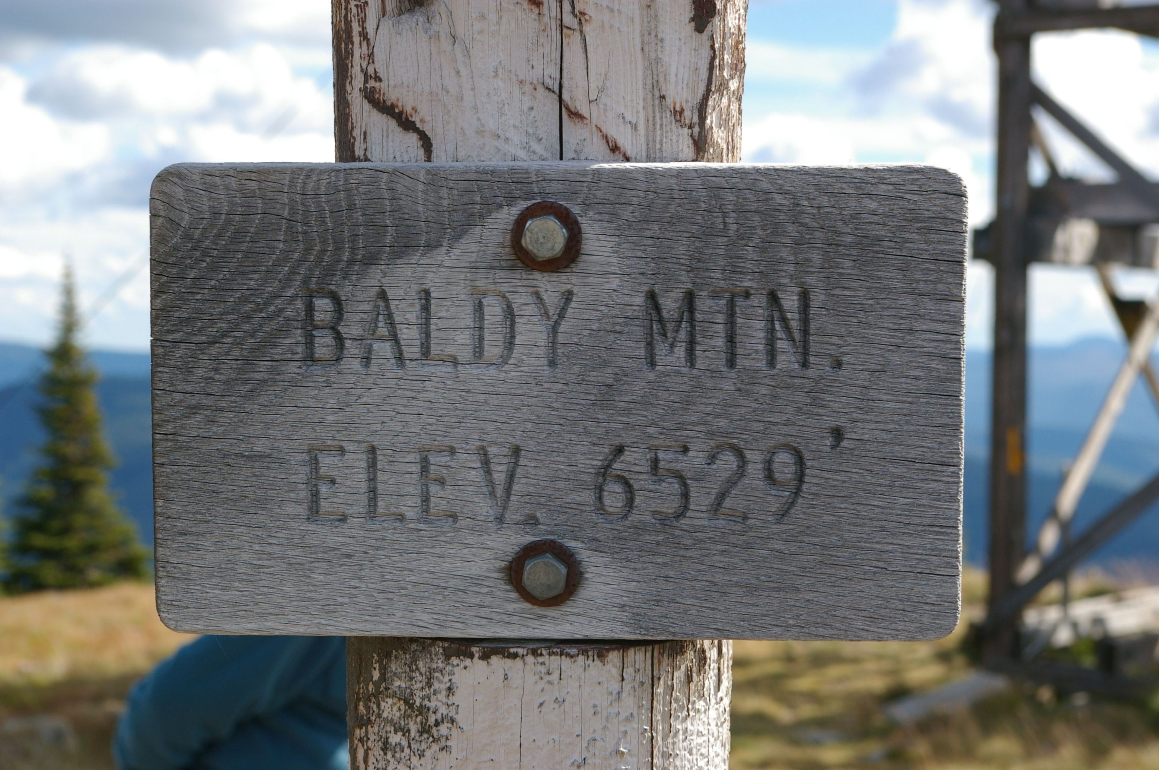 Baldy Mountain Elevation sign. Photo by Wade Moats/USFS.