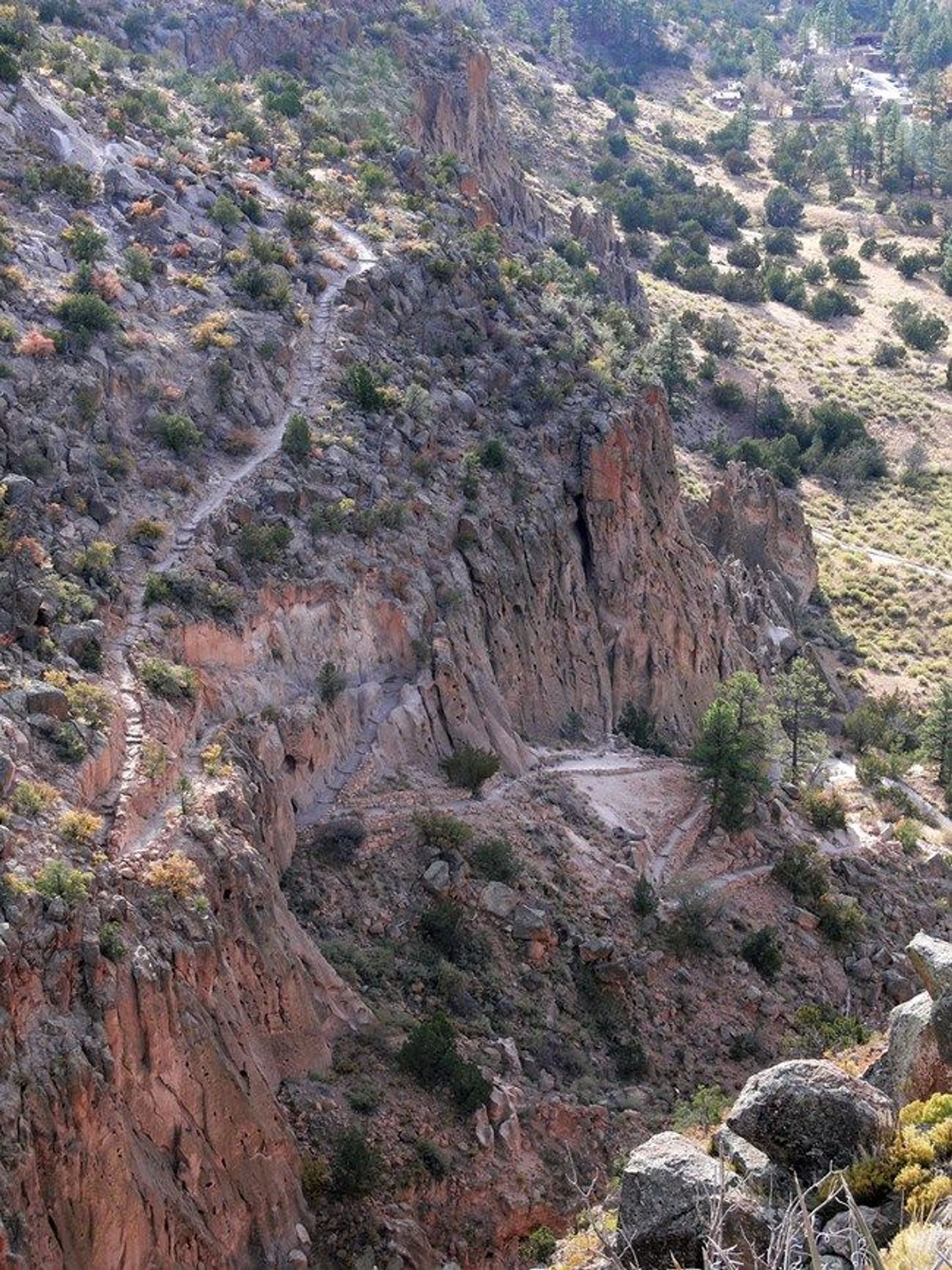 Some trails include steep switchbacks and can be icy in winter. Photo by Sally King courtesy NPS.