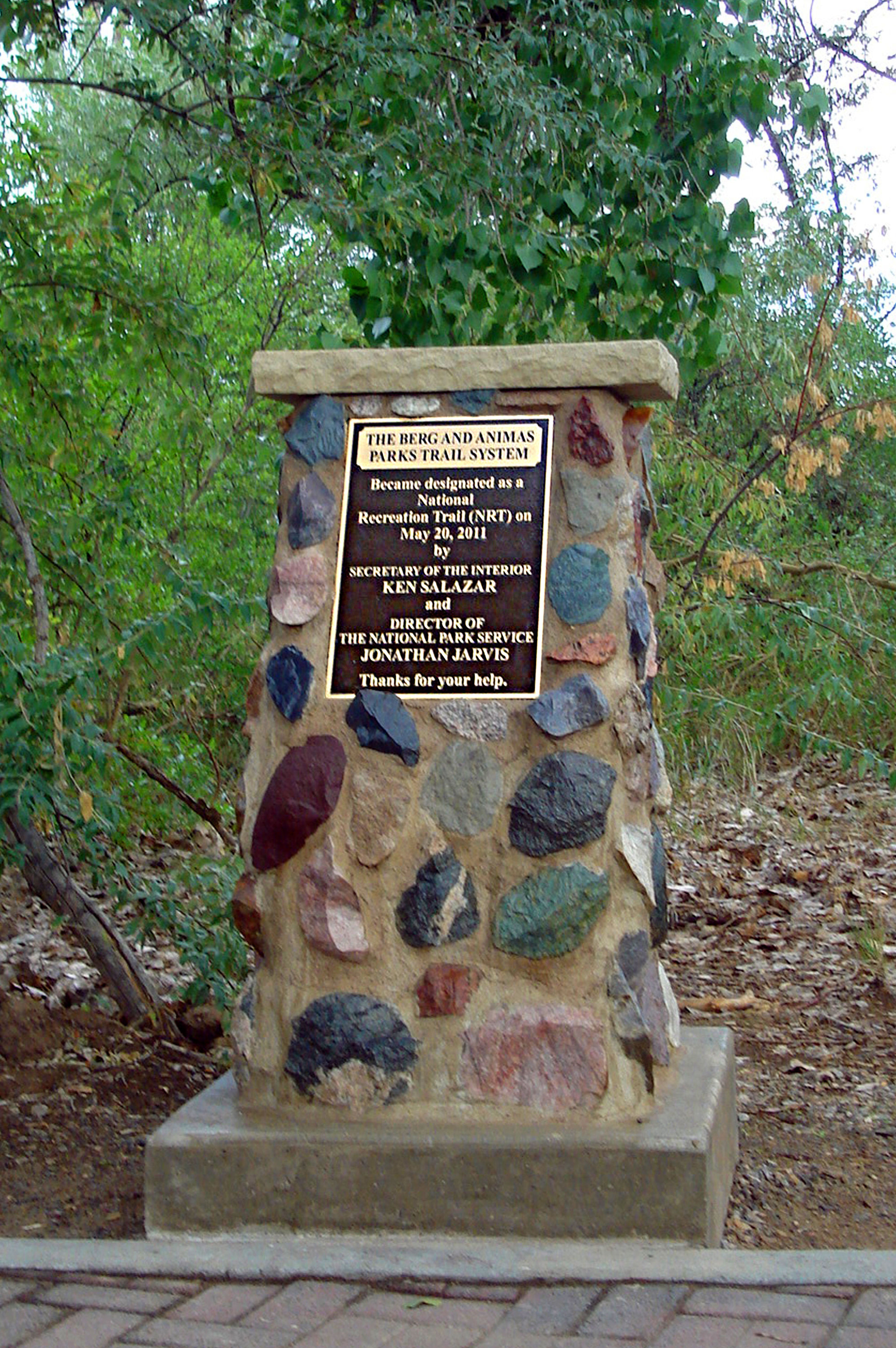 We Are So Proud: Designated National Trail plaque . Photo by Rick Willard.