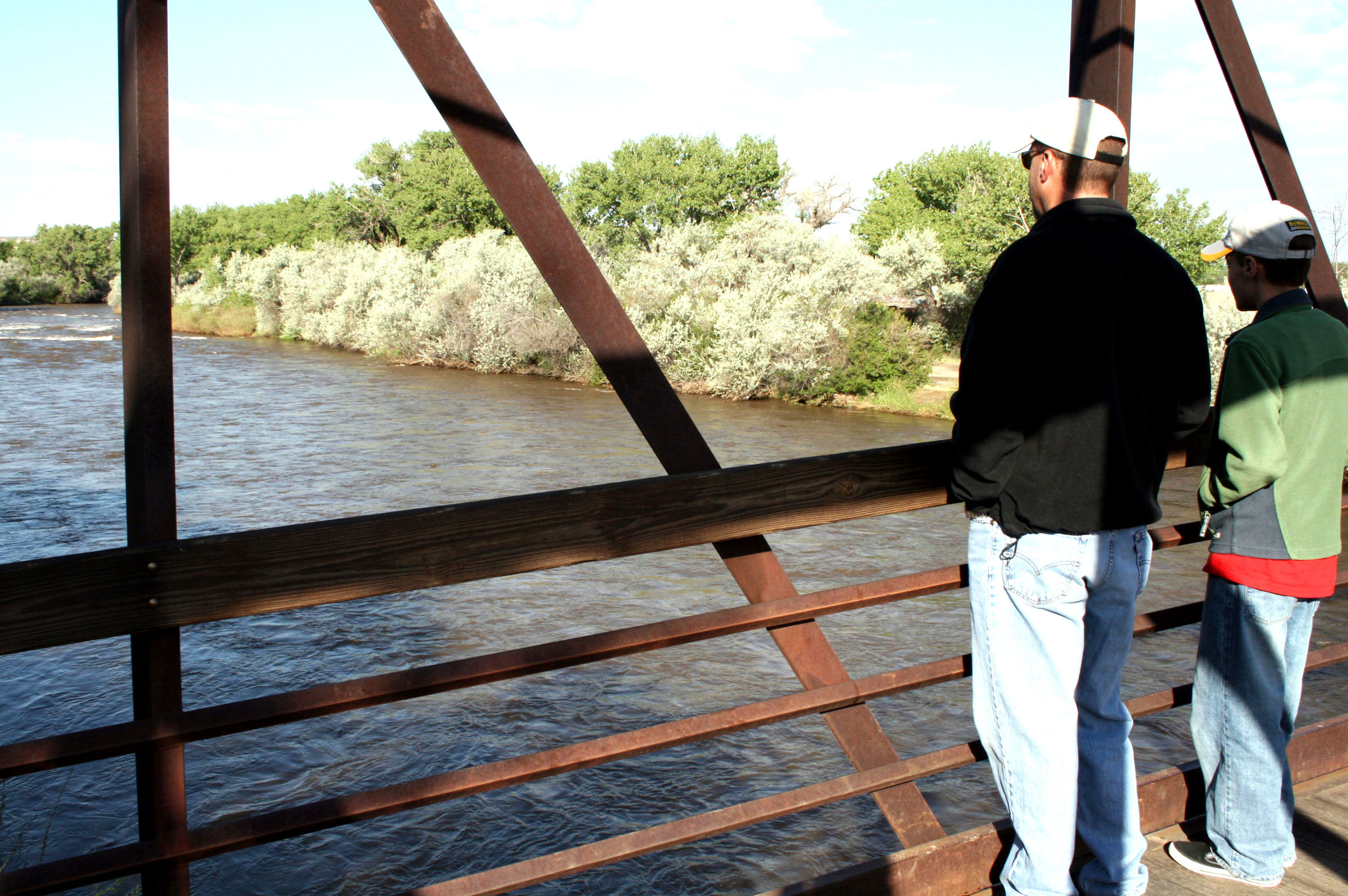 Father Son Time: One of the trail bridges overlooking the Animas River. Photo by Jody Carman.