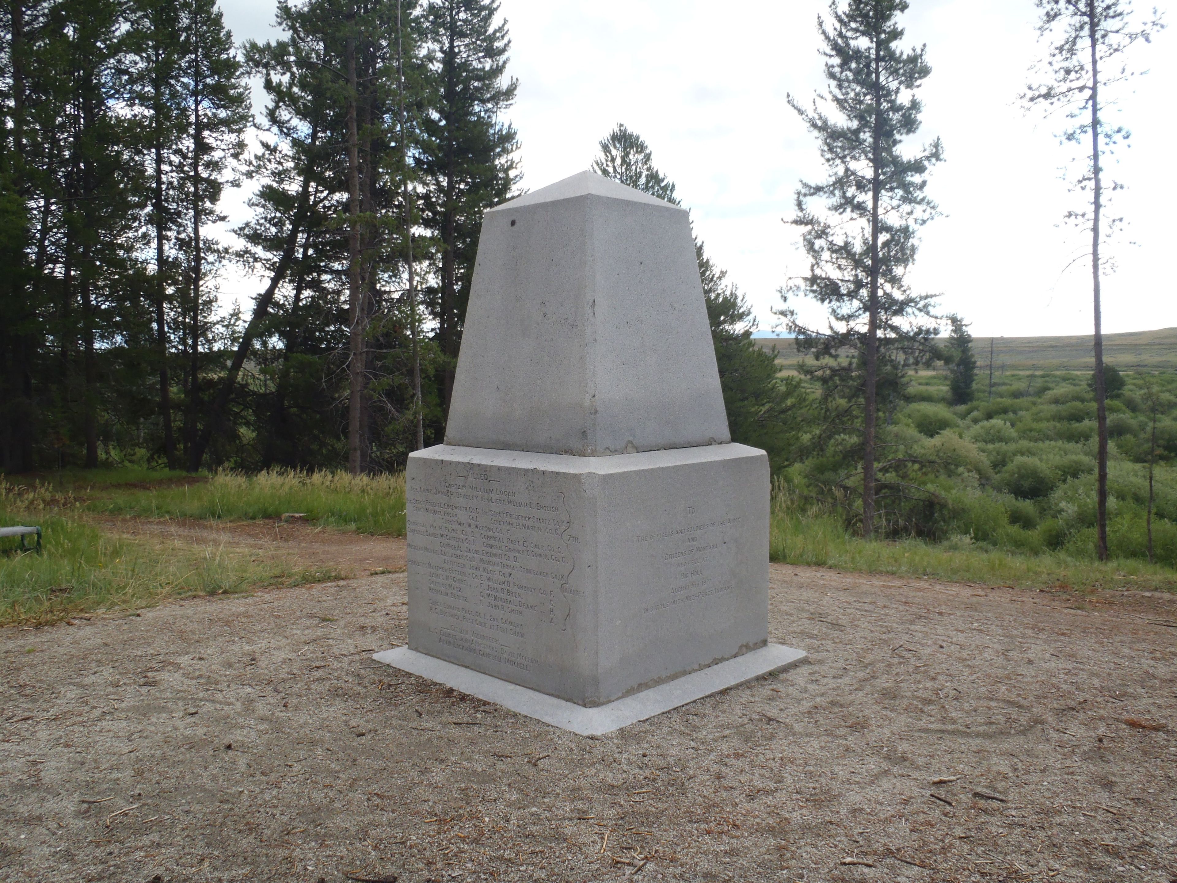 Historic monument at Big Hole National Battlefield. Photo by NPS.