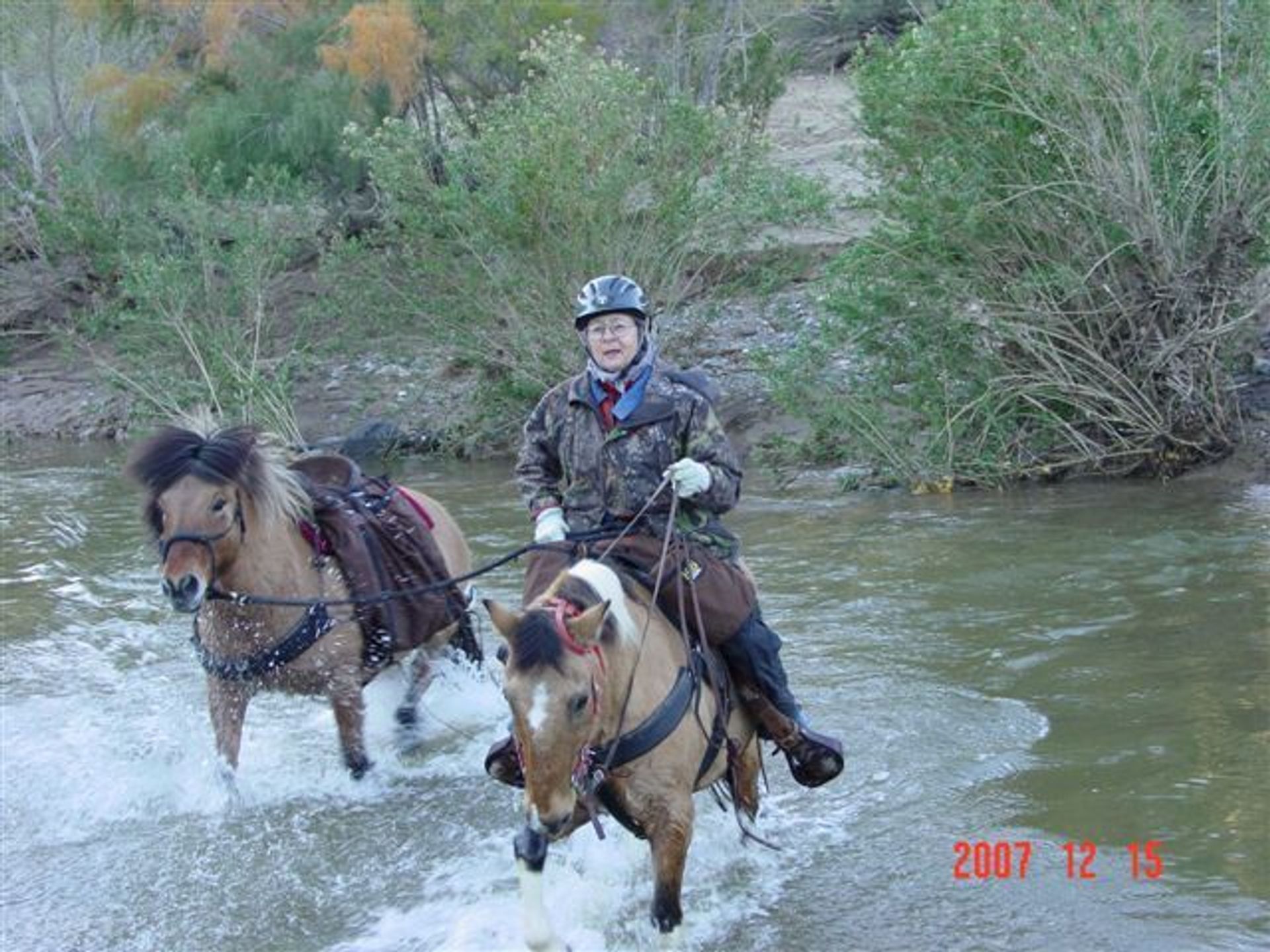 Pack stock crossing river. Photo by Rich Hanson.