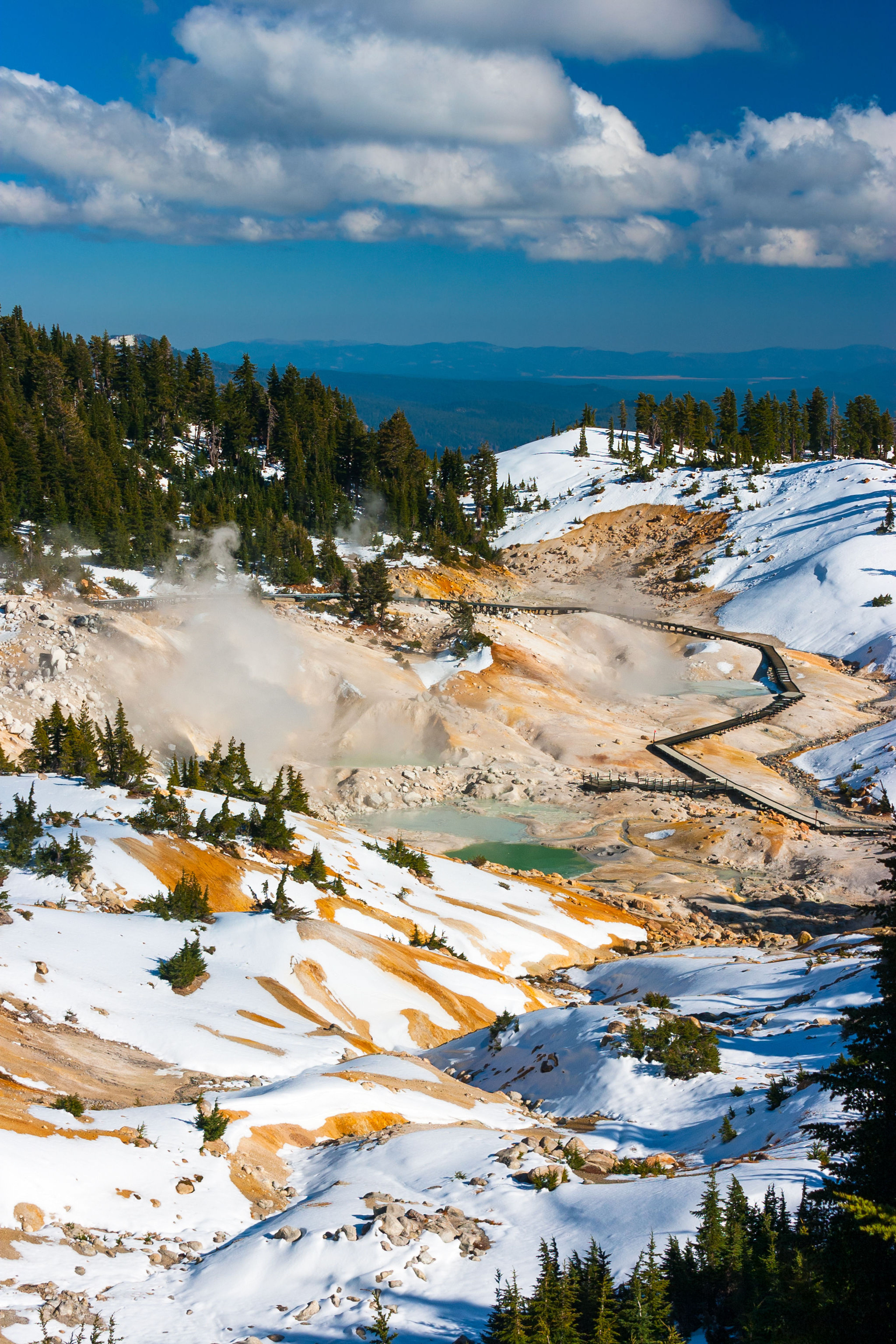 Snowy Bumpass Hell hike. Photo by Krista Buckel.