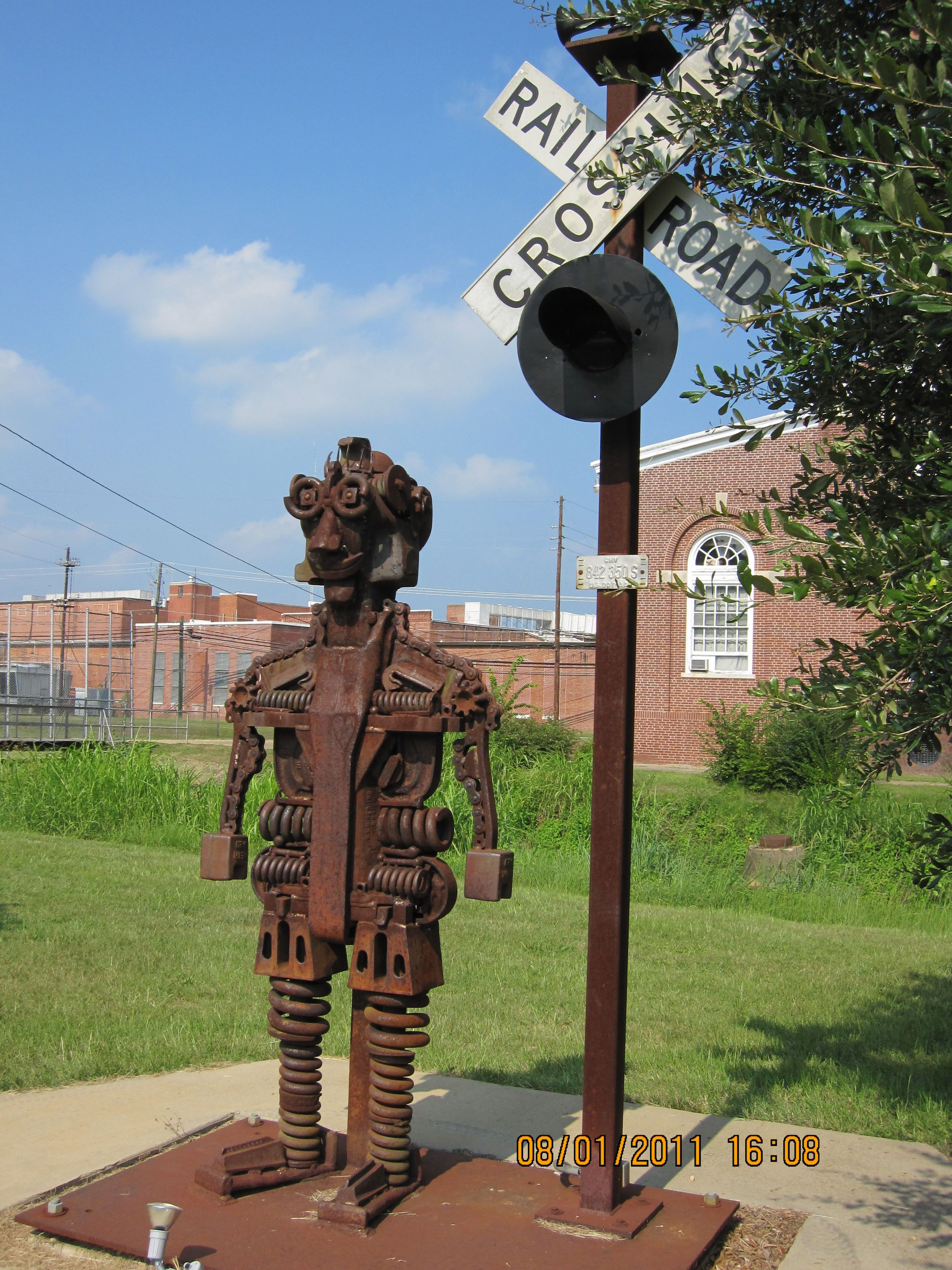 "Rusty" the Iron Man, made from scrap railroad materials. Photo by Rob Grant.