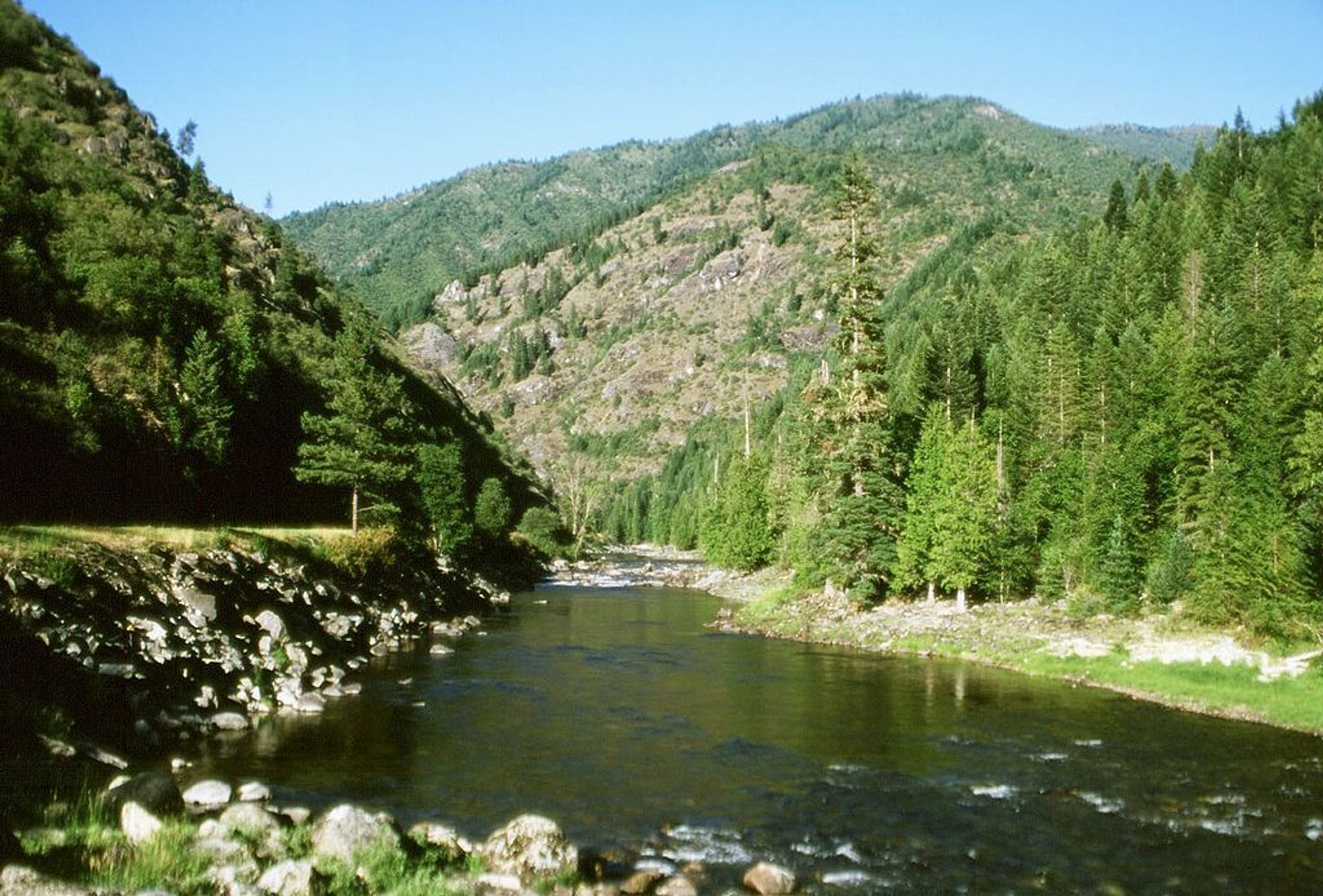 Scenic view of the Lochsa River in the Clearwater Forest. Photo by Idaho Travel Council.