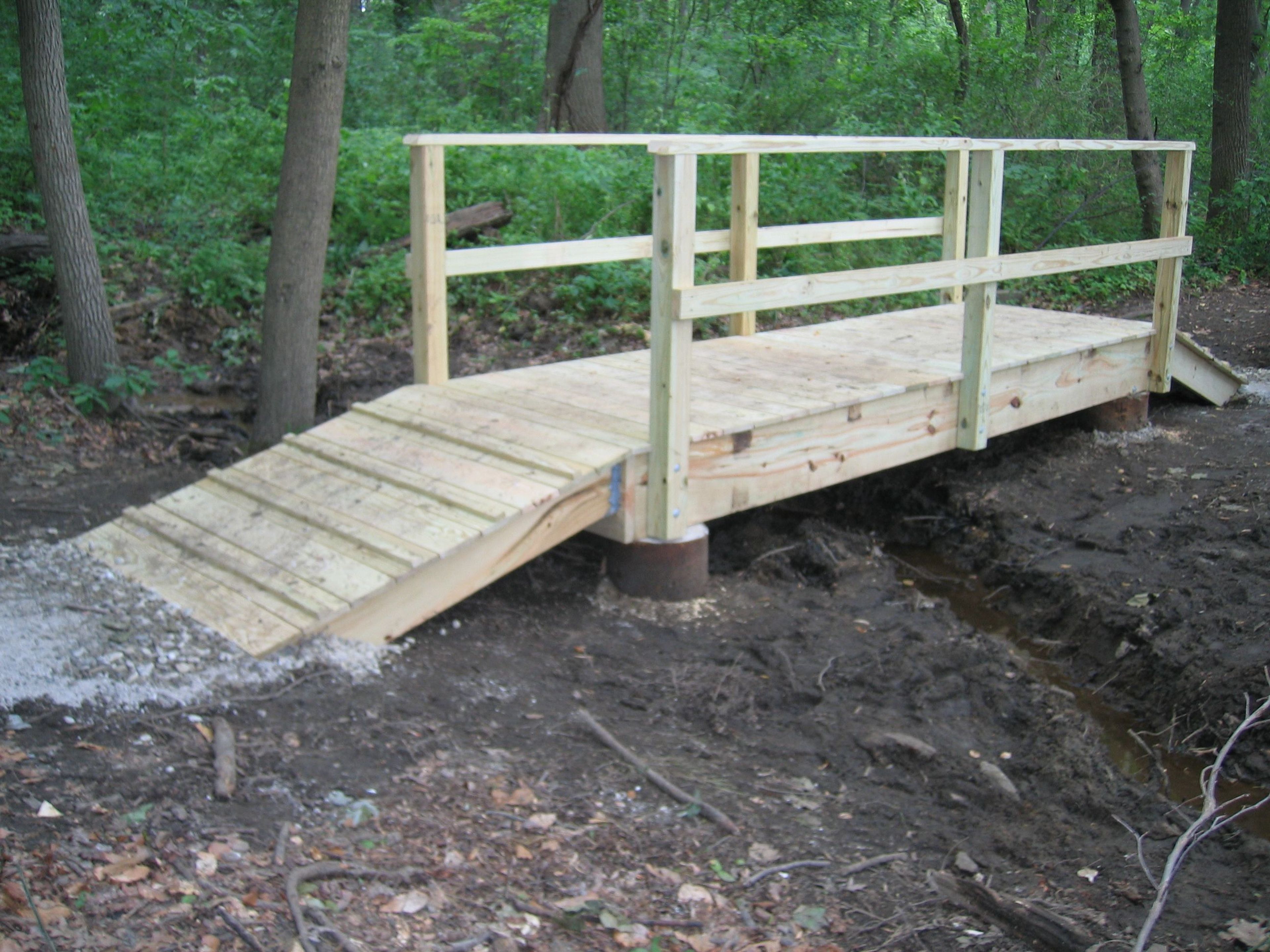 Eagle Scout project added a need bridge over an intermittent stream along the Croft Nature Trail. Photo by Lew Gorman III.