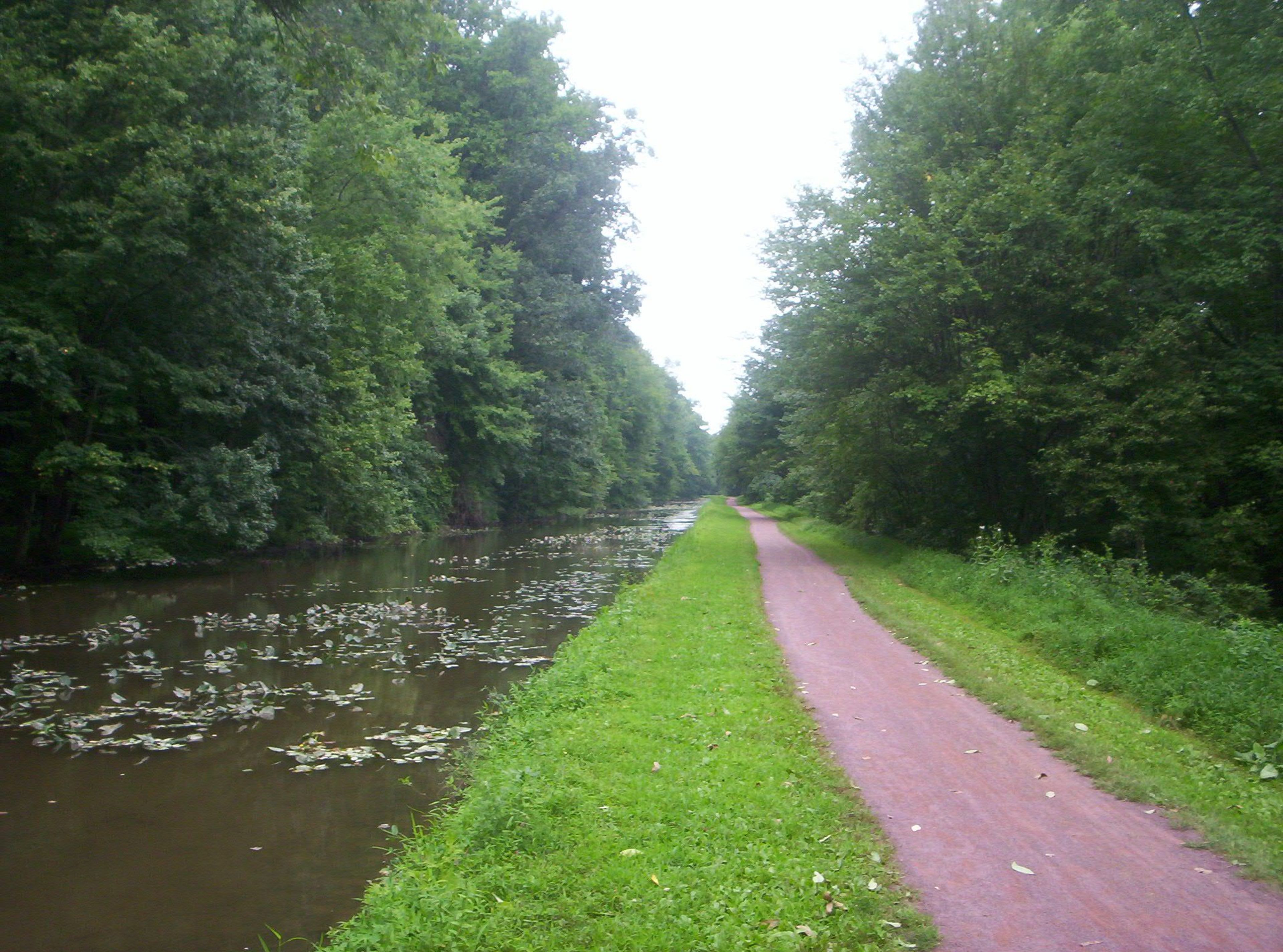 Delaware Canal State Park in Pennsylvania - view of trail. Photo by Bradford Van Arnum.