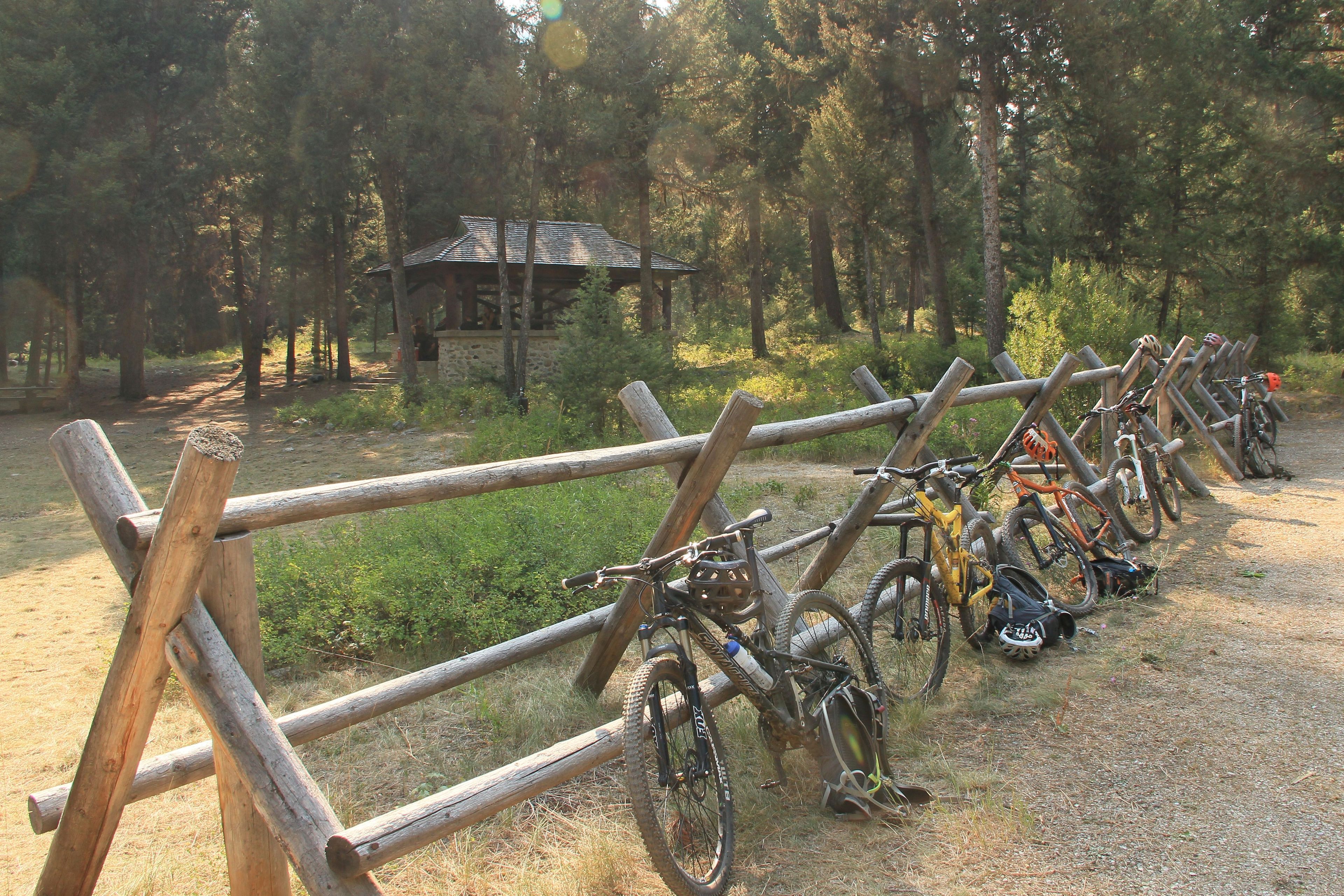 The Twin Creek Pavillion, built in the 1930s by the CCC, is a great place to end a ride. Photo by David Lingle.