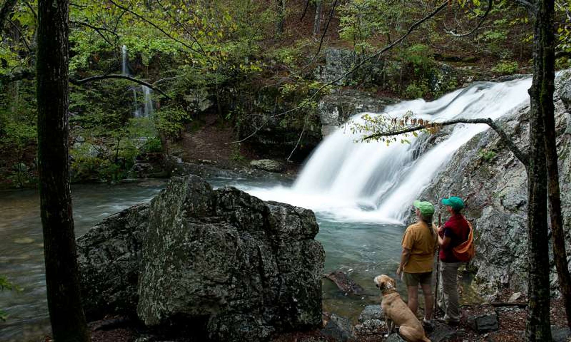 Falls Branch Trail passes by the Falls Creek Falls. Photo by Courtesy Arkansas State Parks.