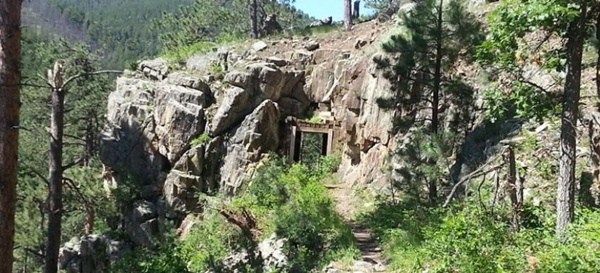 The Flume Trail. Remnants of the mining boom of the 1880s. Photo by Visit Rapid City.