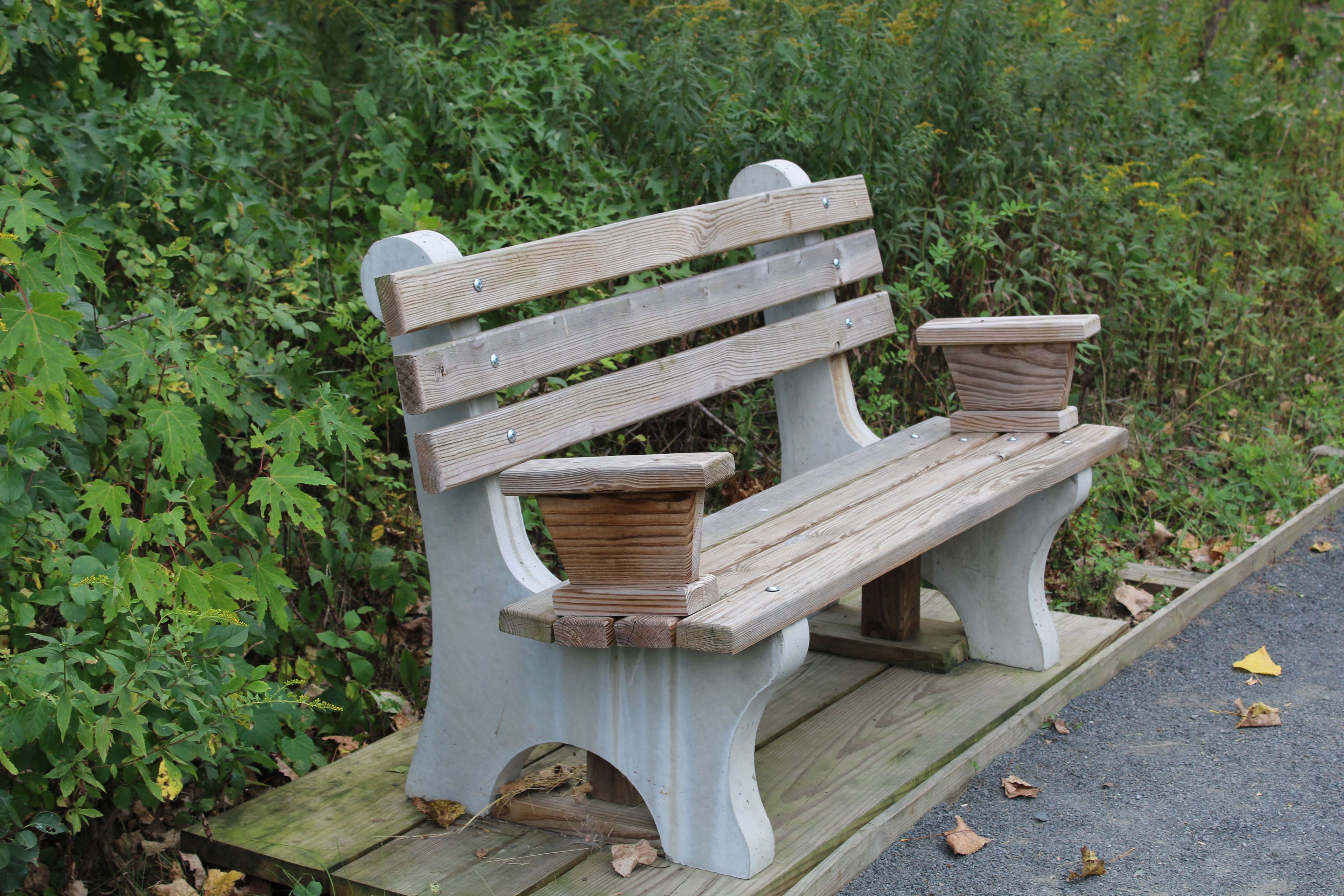 One of many accessible benches located along the trail and at the overlooks.