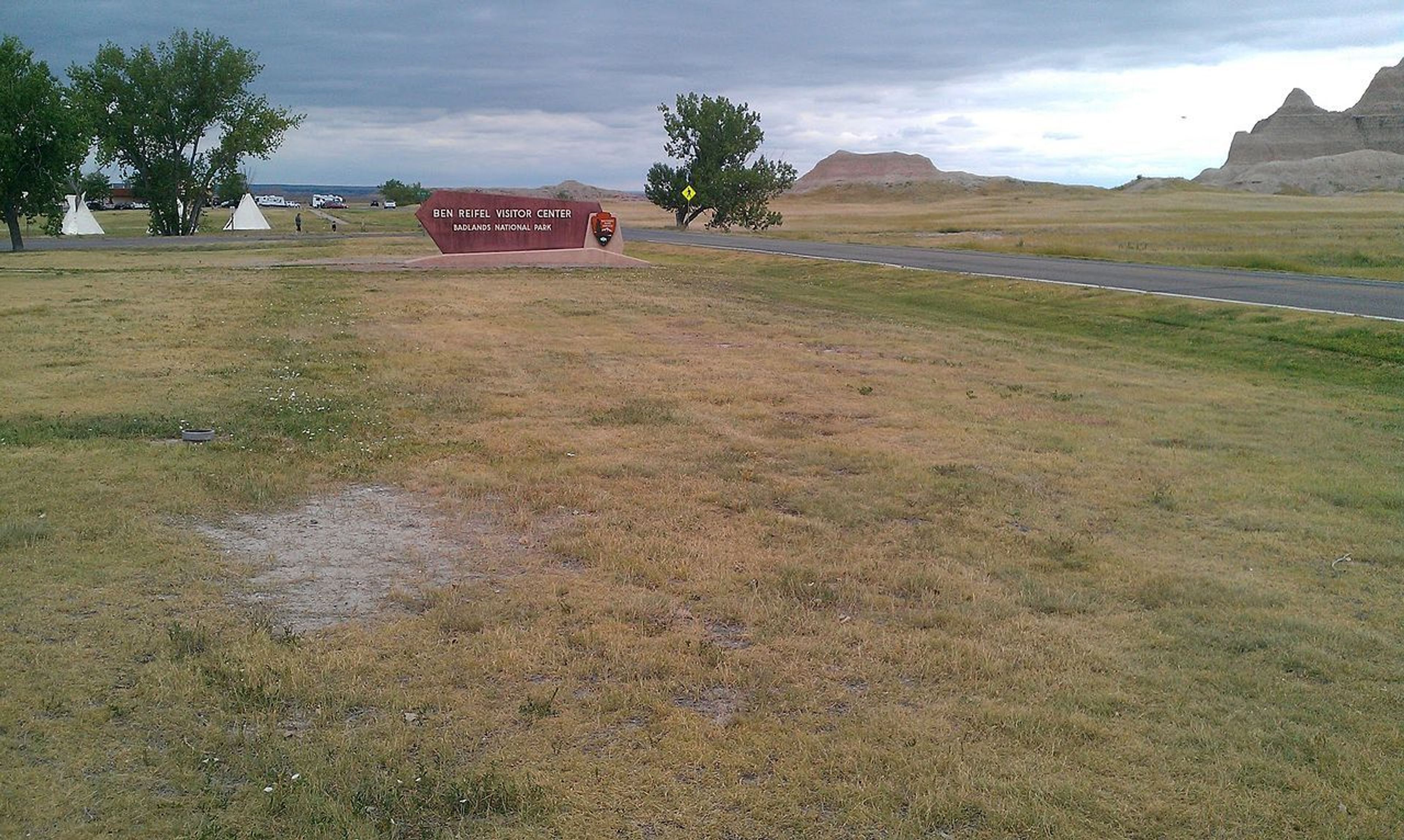 Badlands of South Dakota Ben Reifel Visitor Center Sign. Photo by Runner1928.