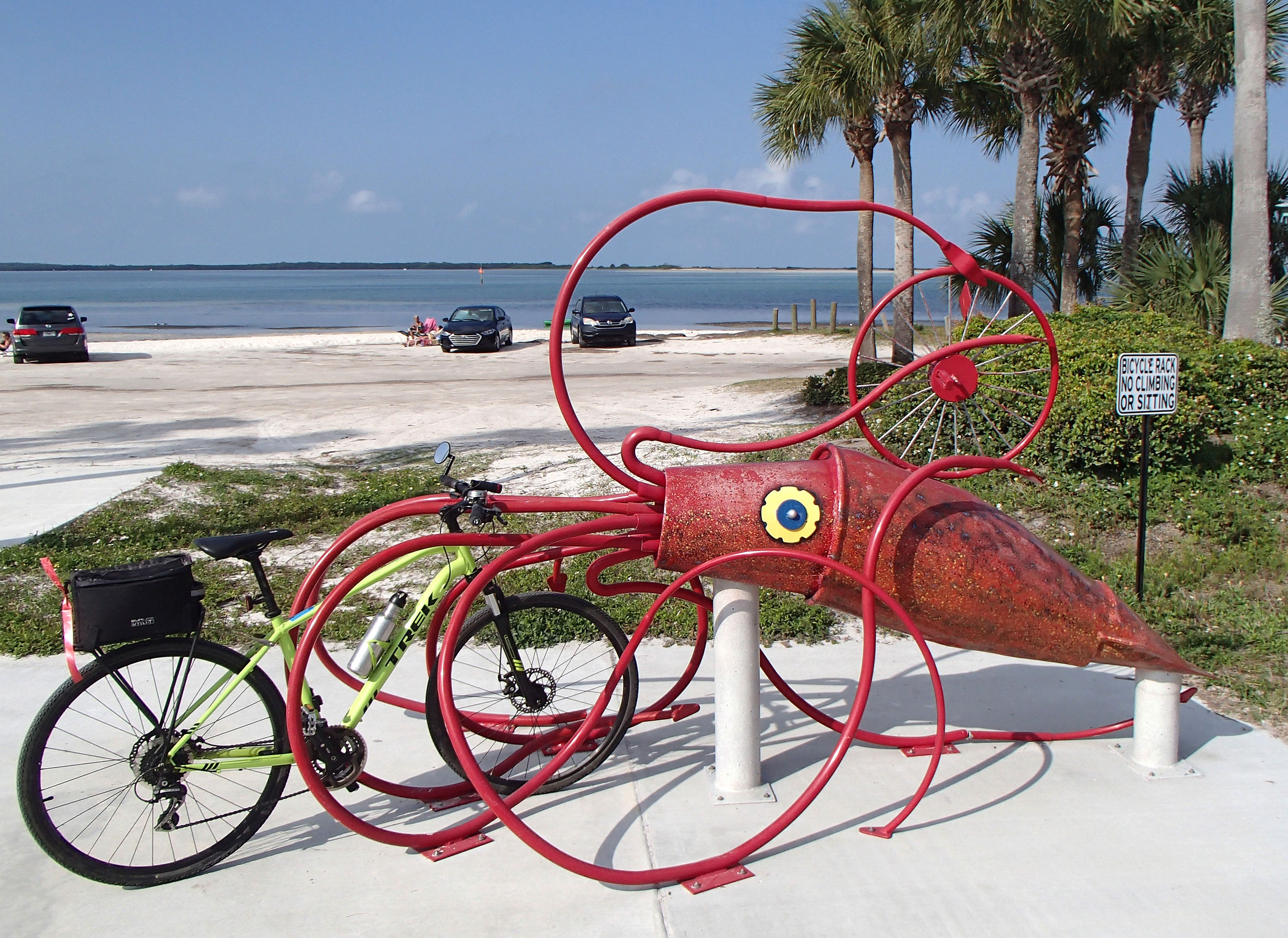 Squid bike rack along Honeymon Island Causeway spur. Photo by Doug Alderson.