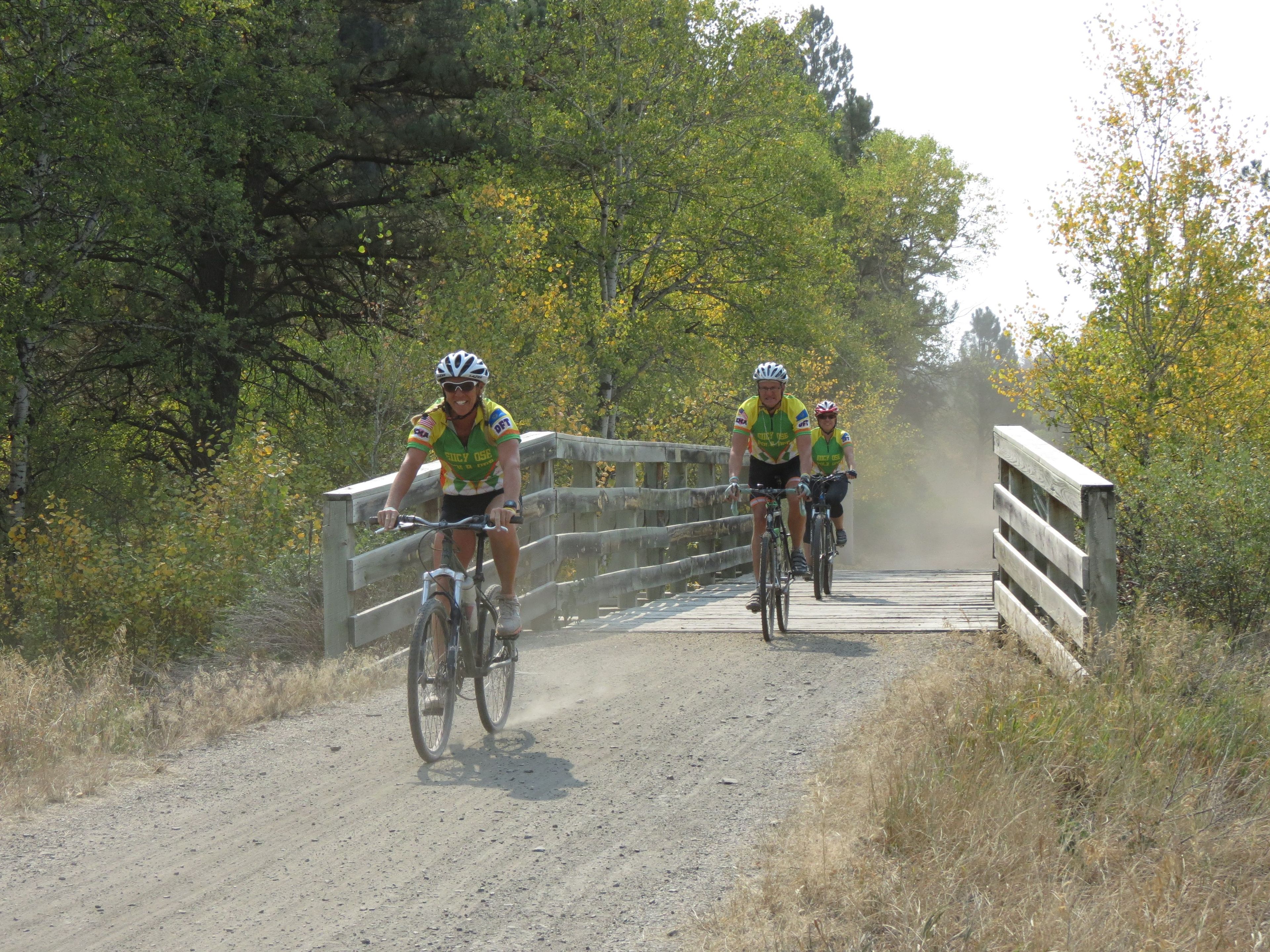 Riders on the 15th Annual Mickelson Trail Trek had quite the adventure. They weren't expecting to kick up so much dust! Photo by Brooke Smith.