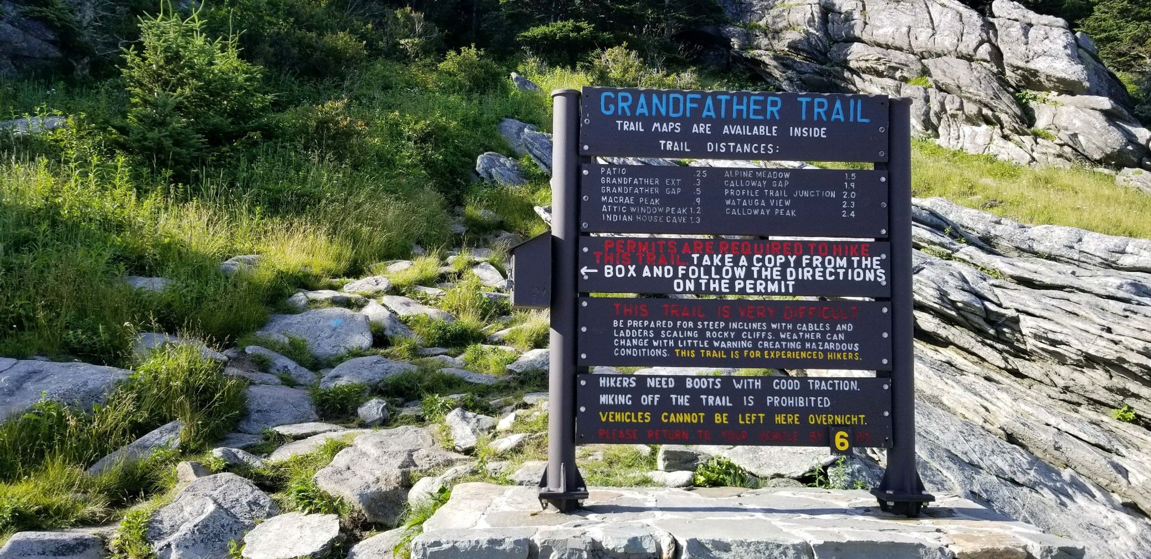 Grandfather Trail trailhead. Photo by John Caveny.