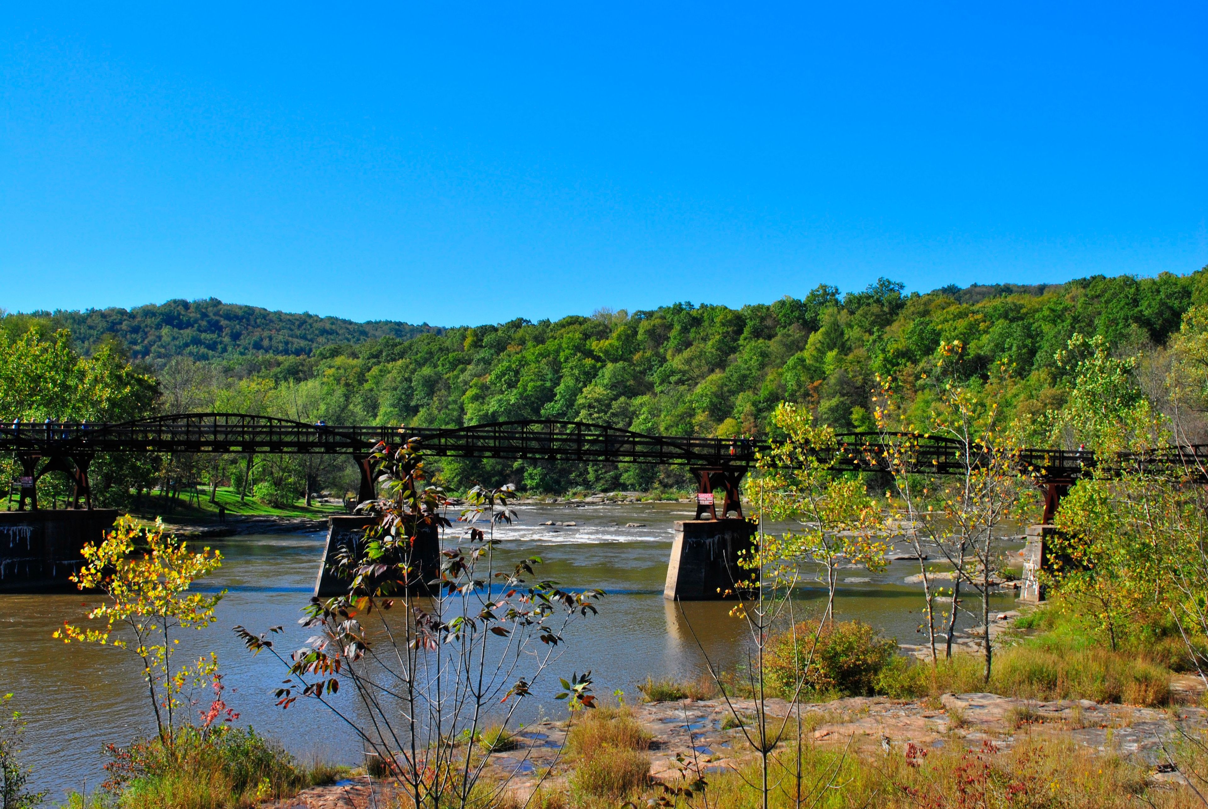 The low bridge over the Yough River at Ohiopyle. Photo by Clare Kaczmarek.