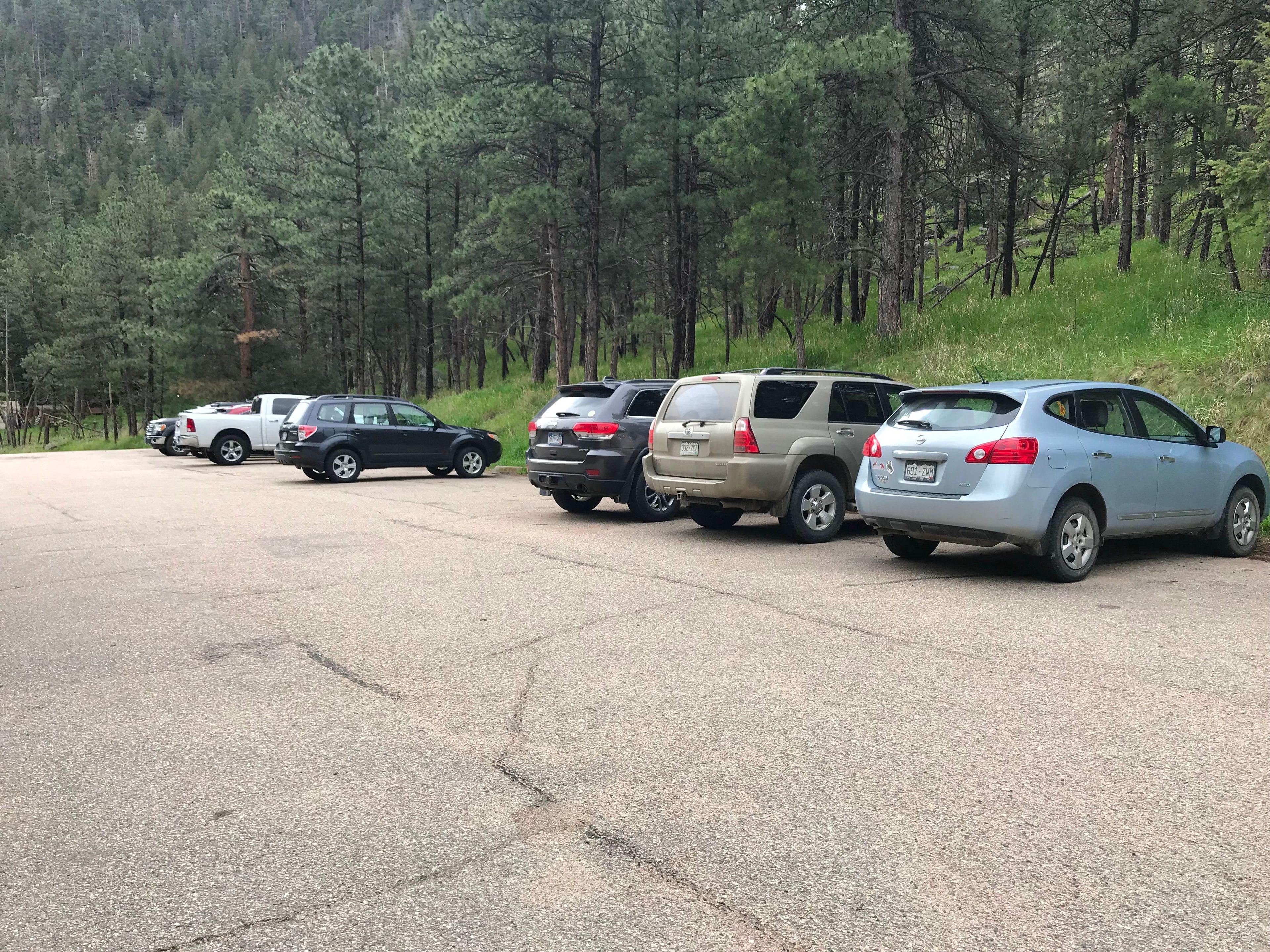 Busy trailhead, limited parking. Photo by Pam Riches.