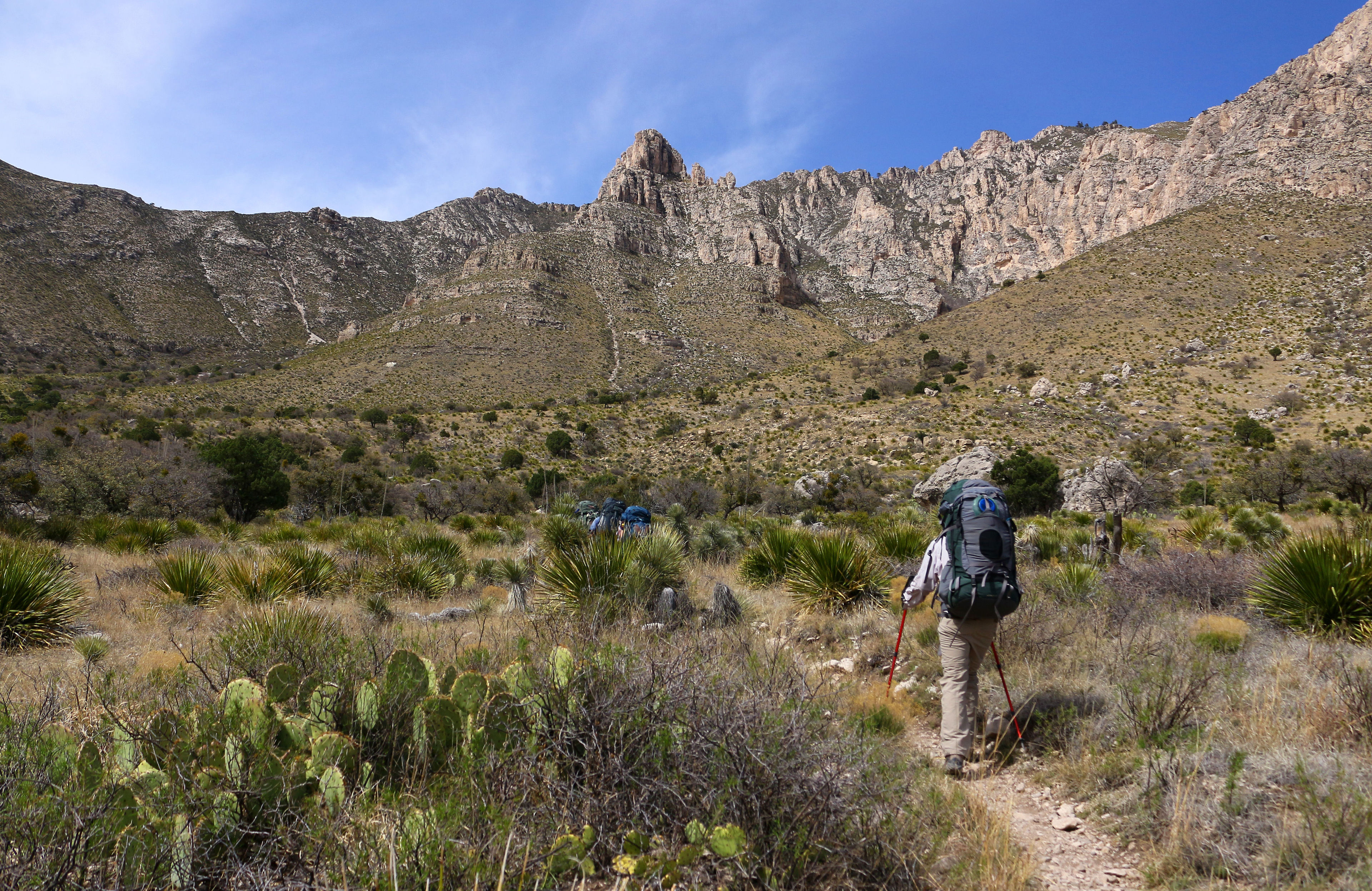 Guadalupe Ridge Trail as it passes through McKittrick Canyon in Guadalupe Mountains National Park, Texas. Credit: High Pointers Foundation and Colorado Mountain Club